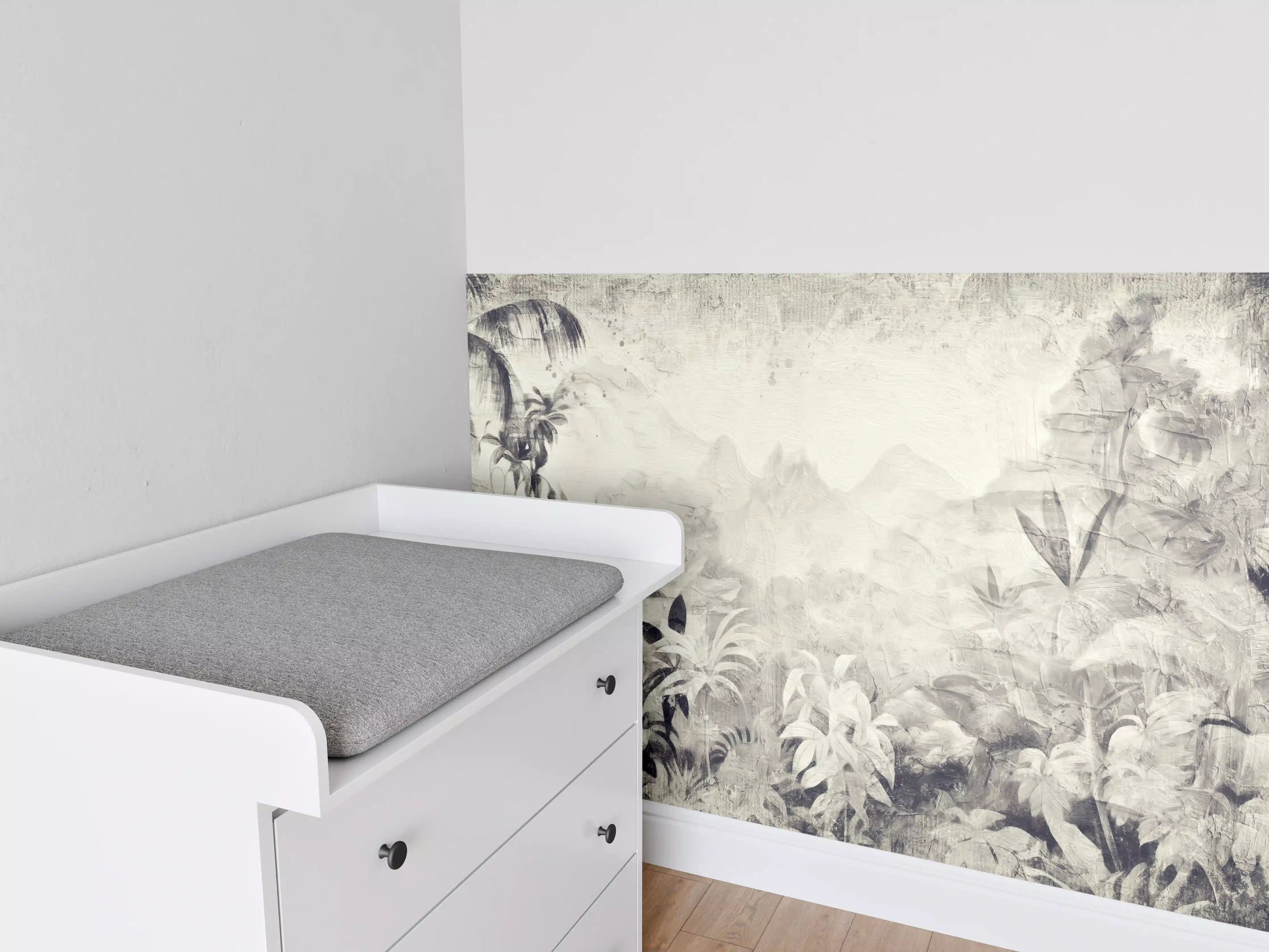 Babyzimmer Wandgestaltung - Gräuliche Landschaft - Floral