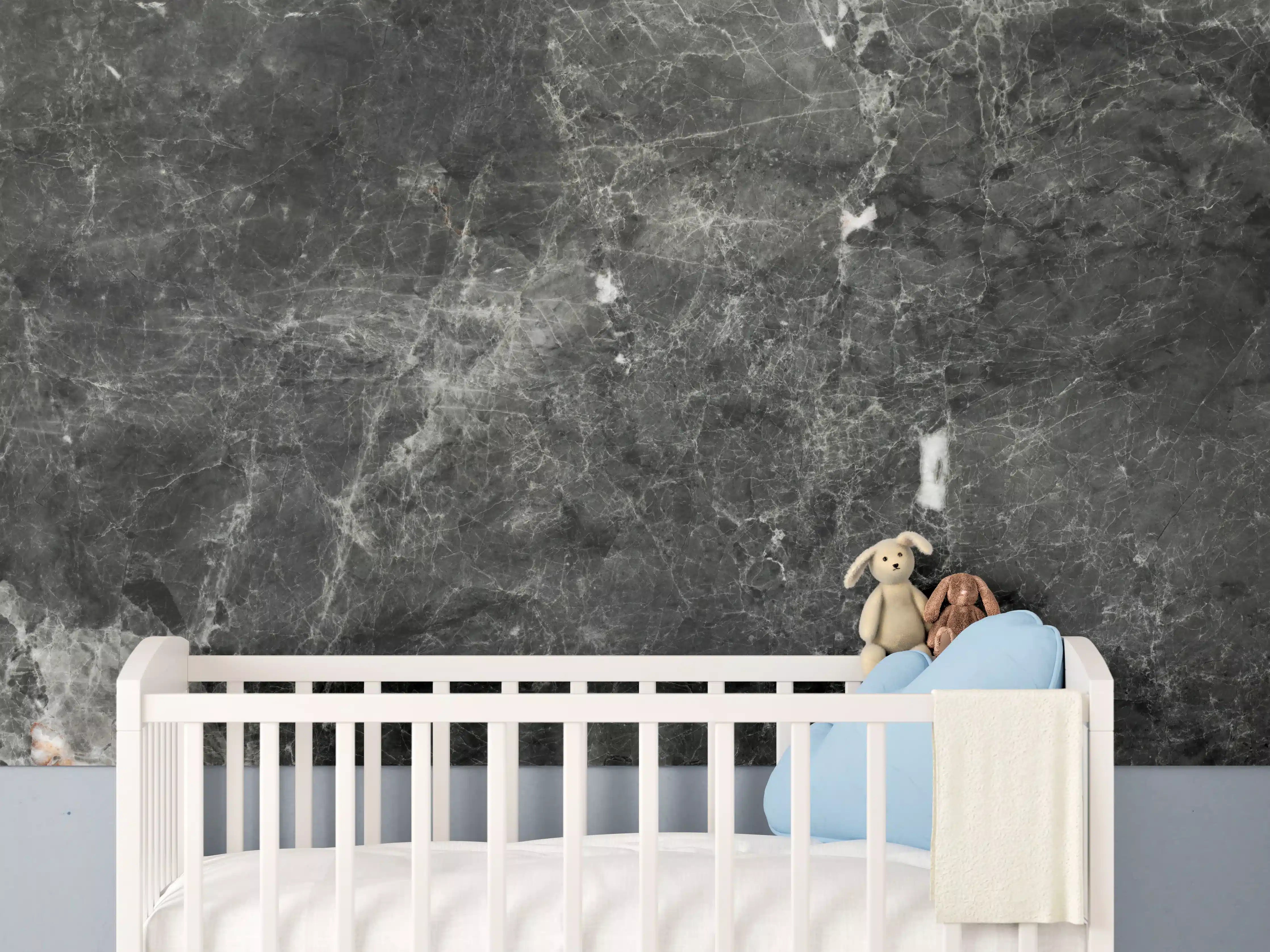 Babyzimmer Wandgestaltung - Gräuliche Marmor Oberfläche