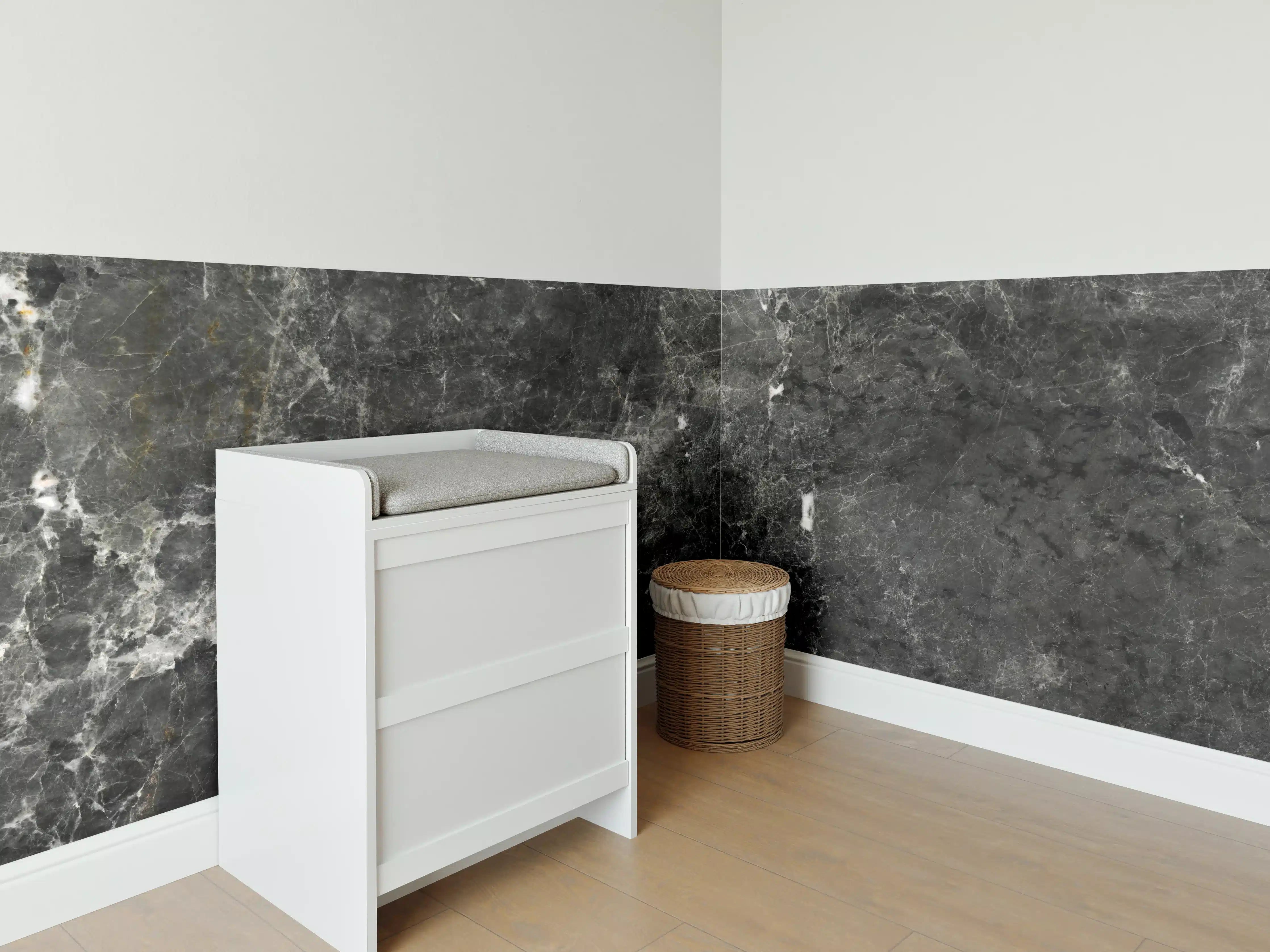 Babyzimmer Wandgestaltung - Gräuliche Marmor Oberfläche