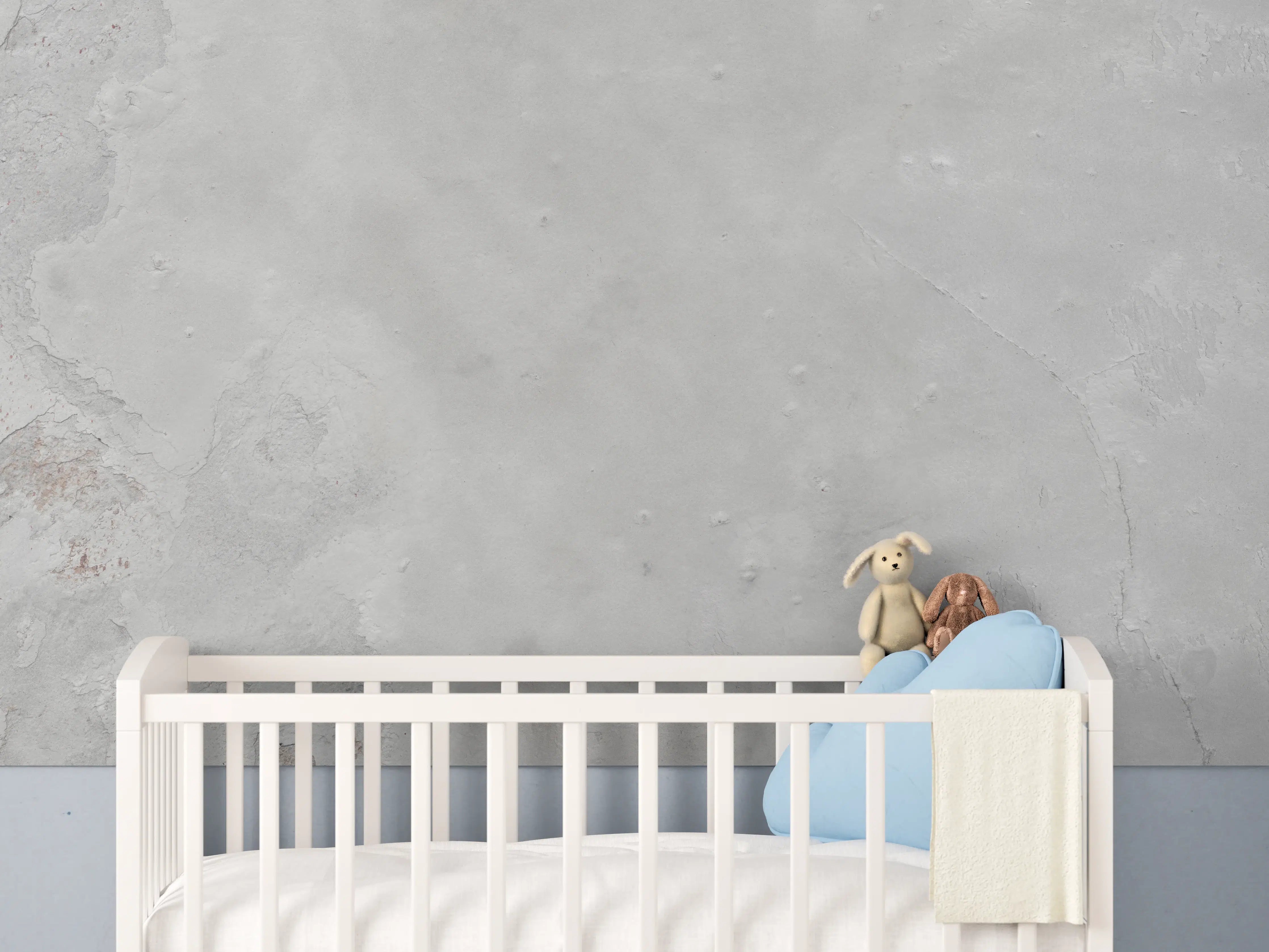 Babyzimmer Wandgestaltung - Gräuliche Naturstein Textur