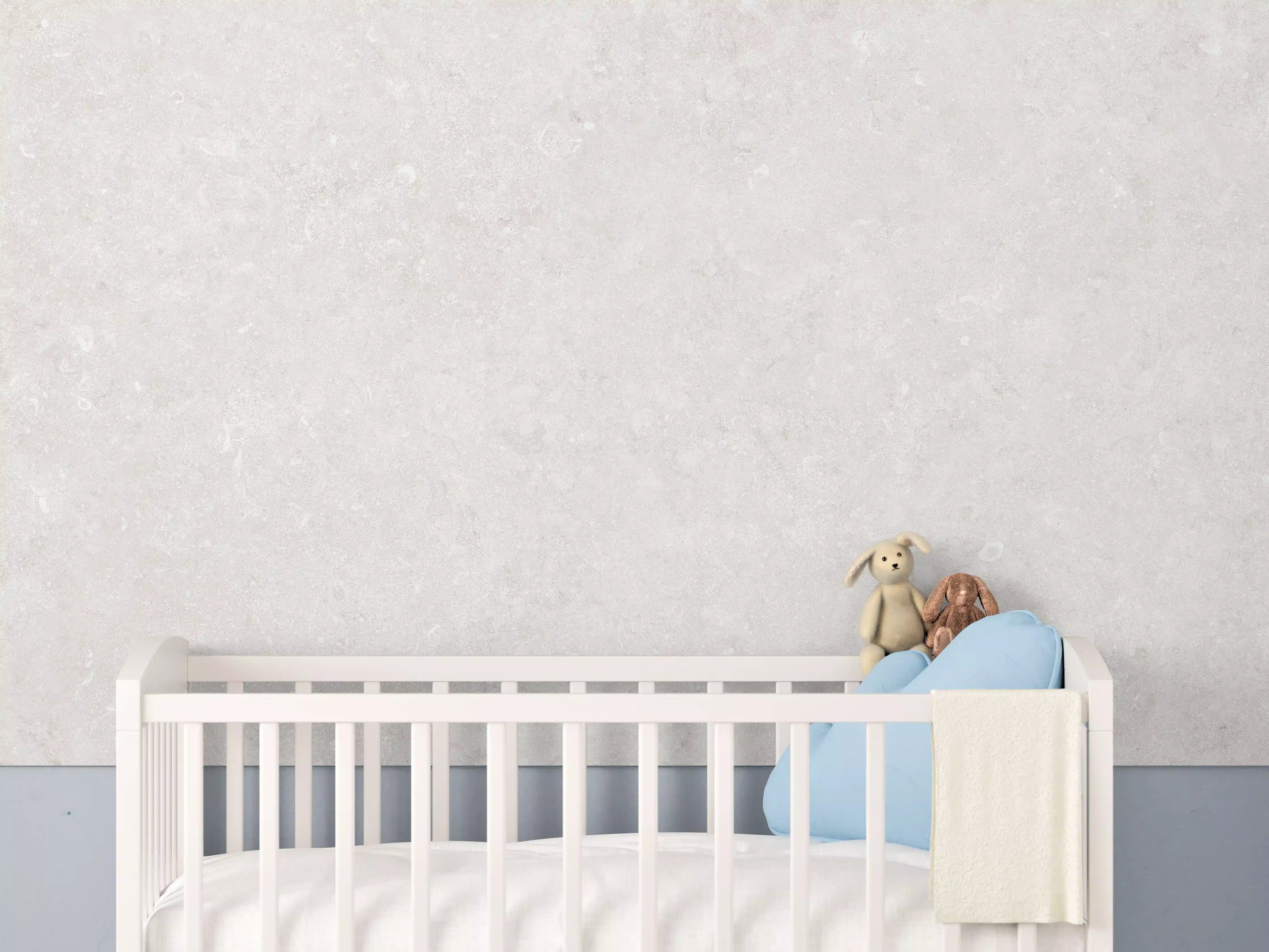 Babyzimmer Wandgestaltung - Gräuliche Natursteintextur - Marmor