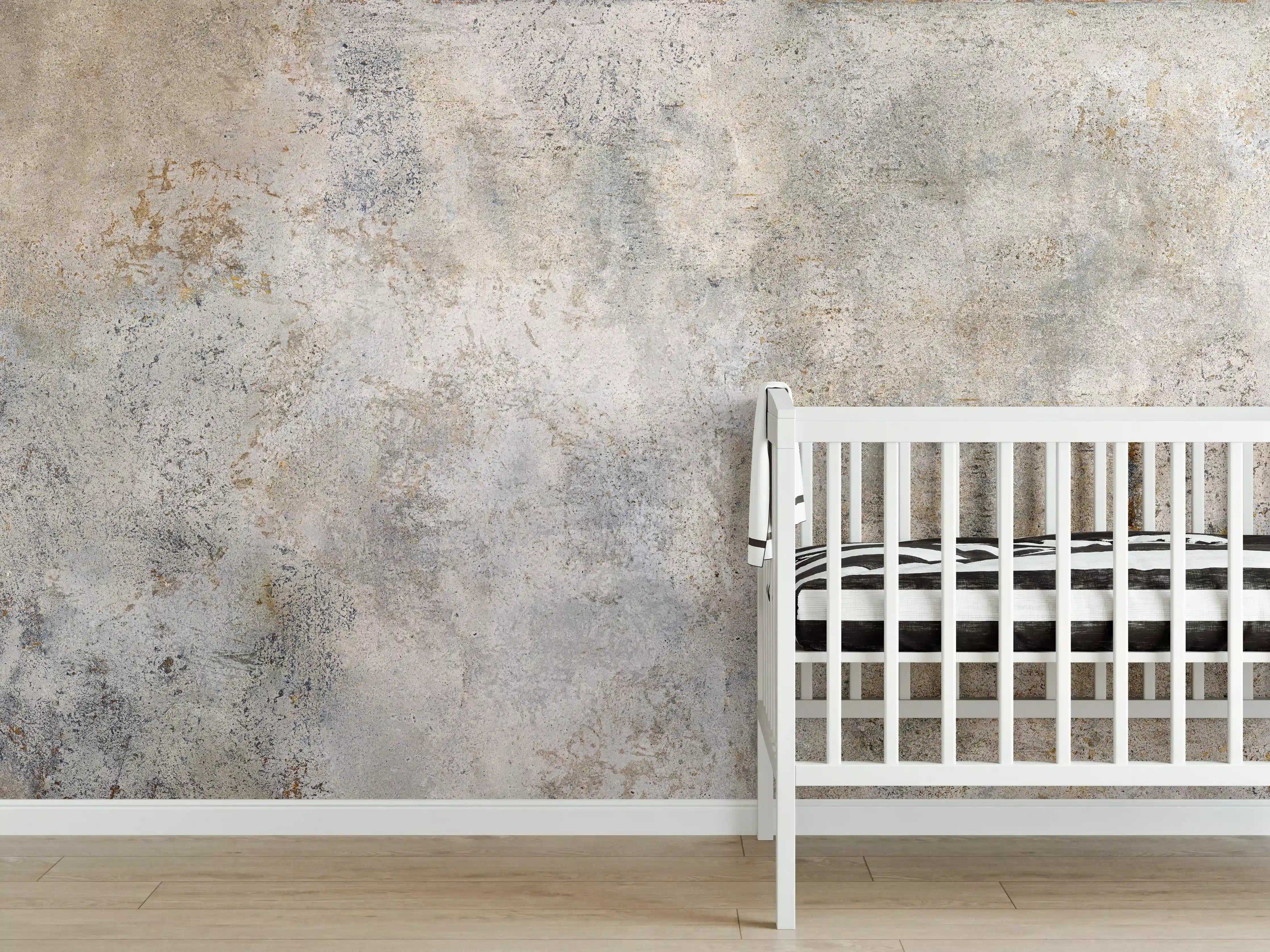 Babyzimmer Wandgestaltung - Gräuliche Zement Textur