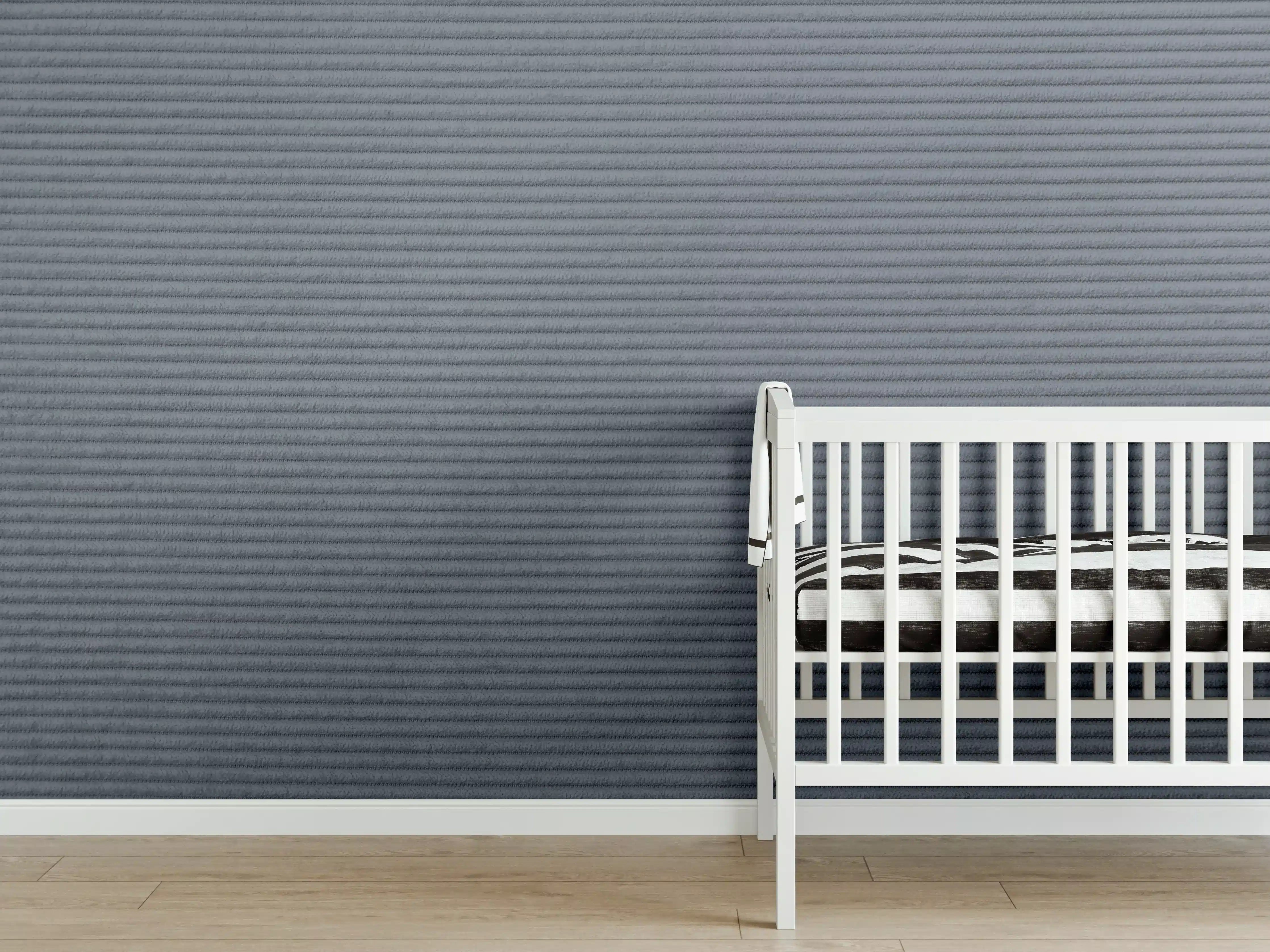 Babyzimmer Wandgestaltung - Gräulicher genähter Stoff 