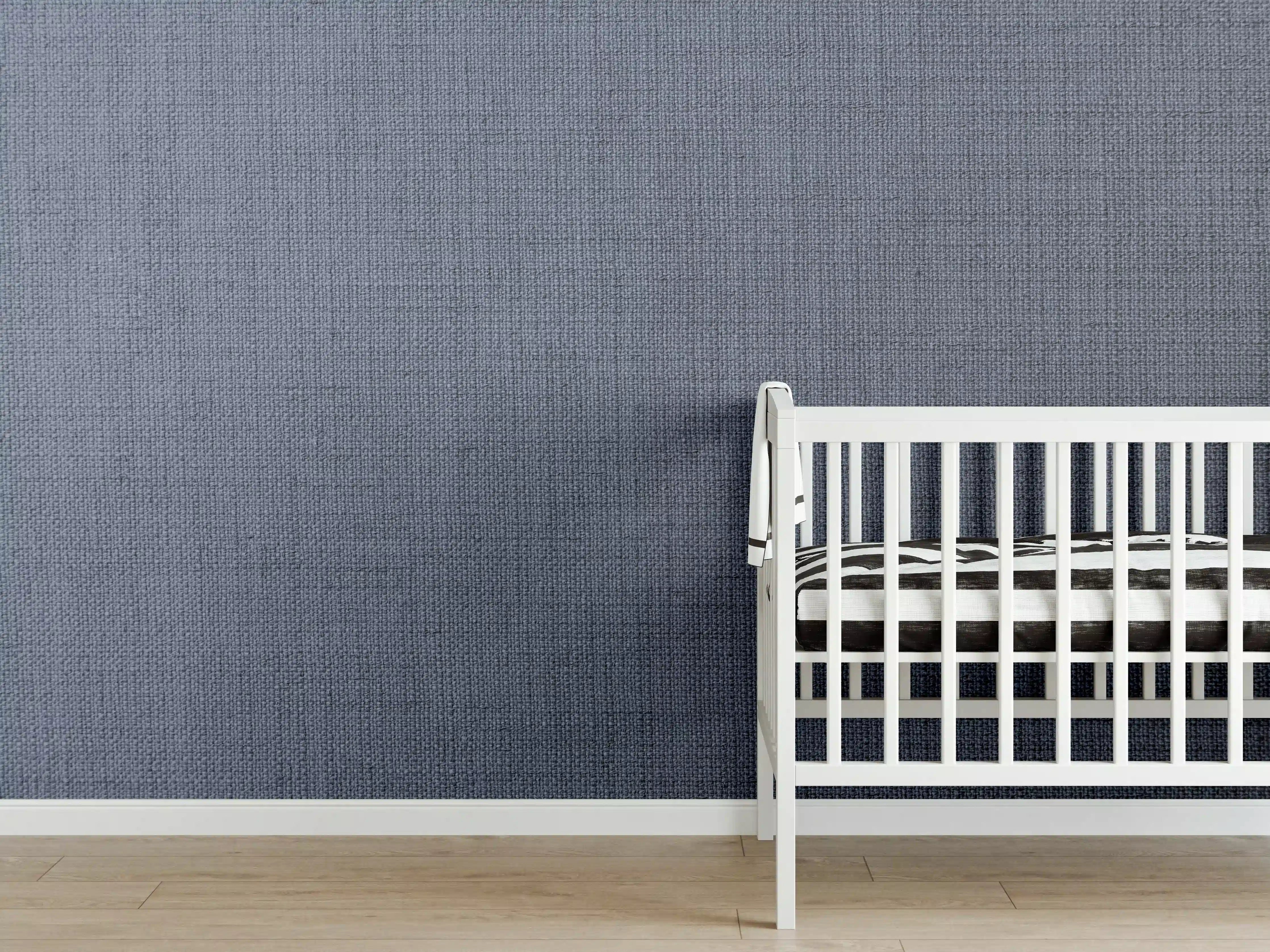 Babyzimmer Wandgestaltung - Gräulicher gewebter Stoff 