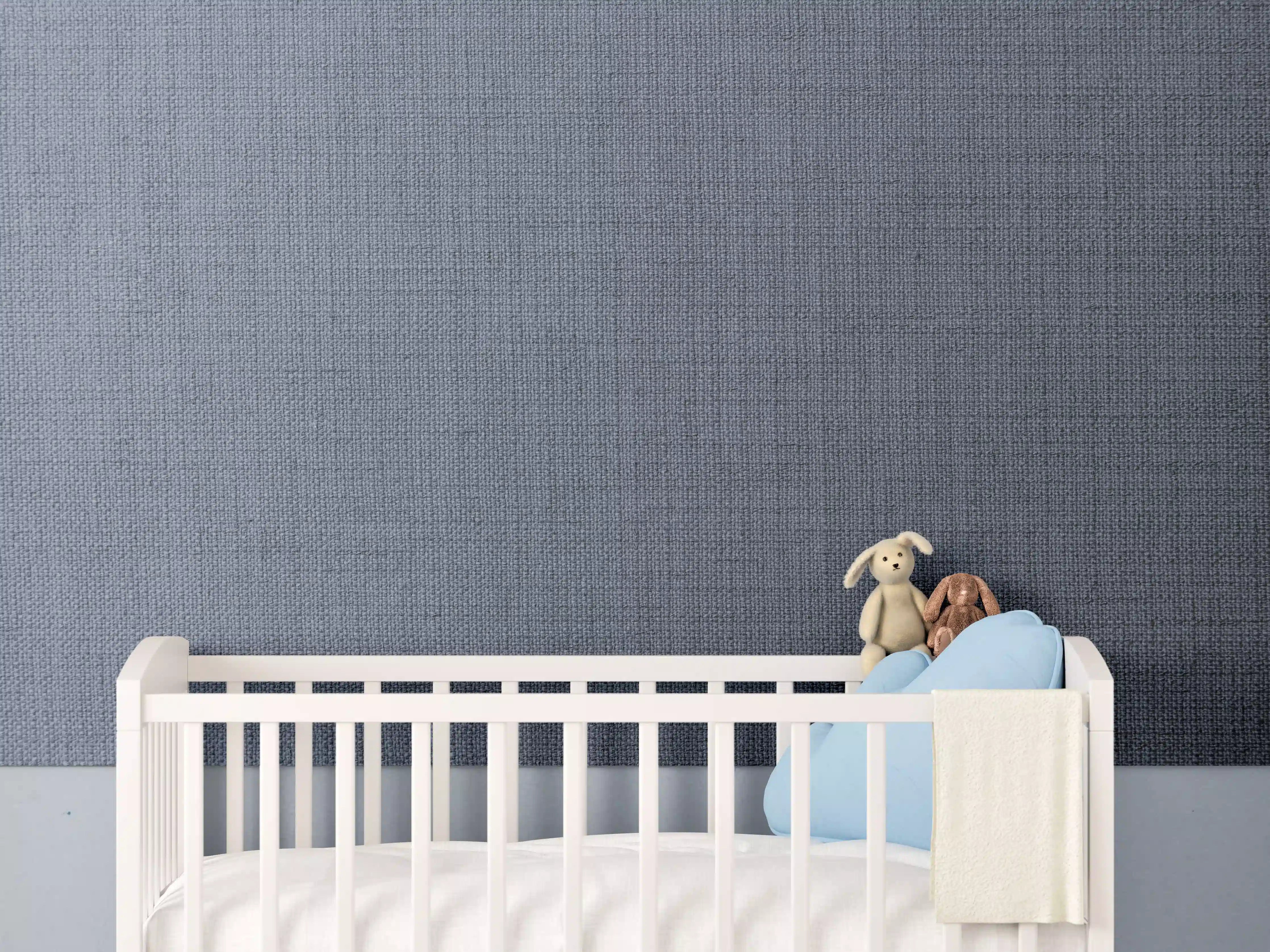 Babyzimmer Wandgestaltung - Gräulicher gewebter Stoff 