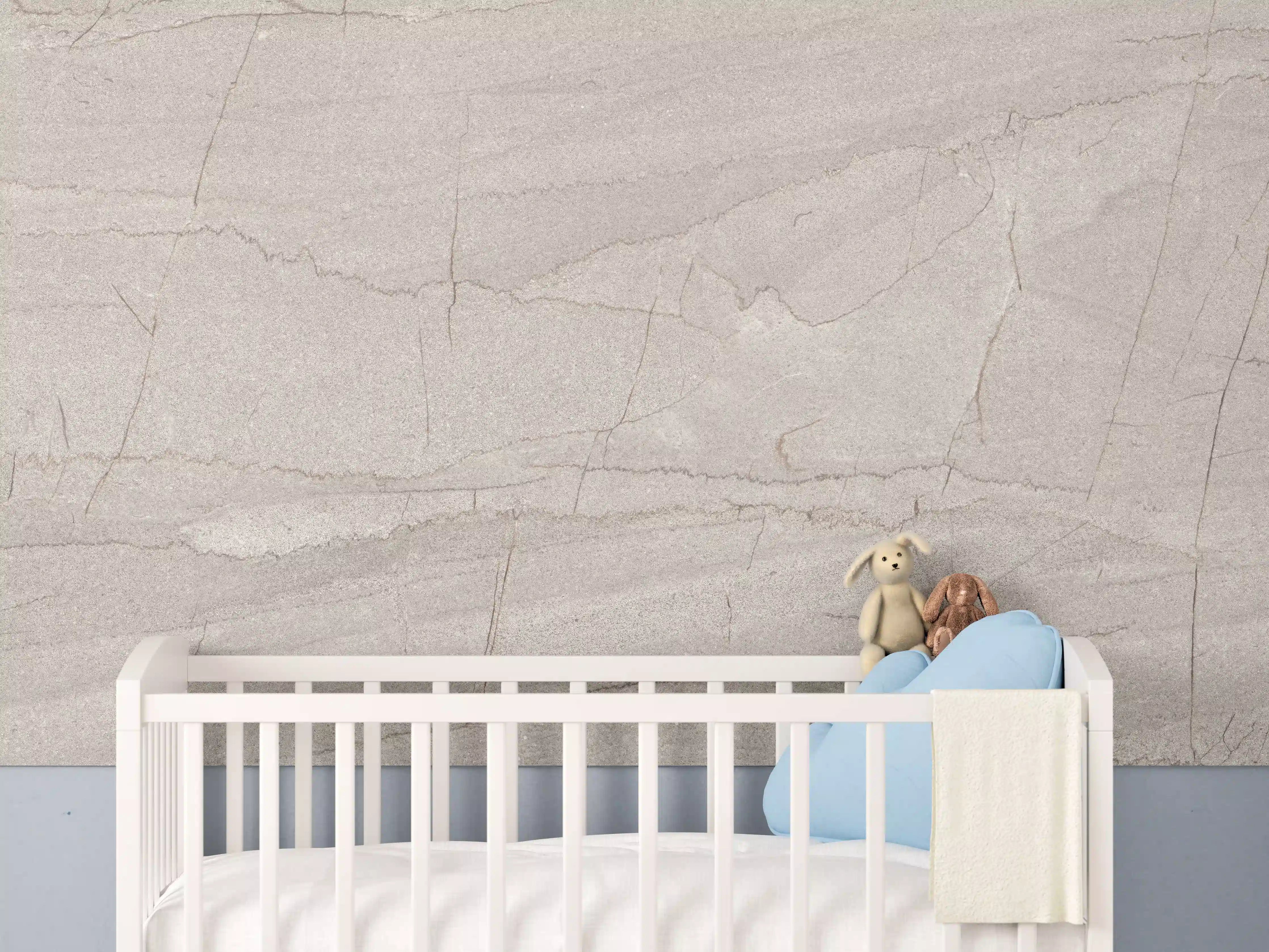 Babyzimmer Wandgestaltung - Gräulicher rissiger Marmor