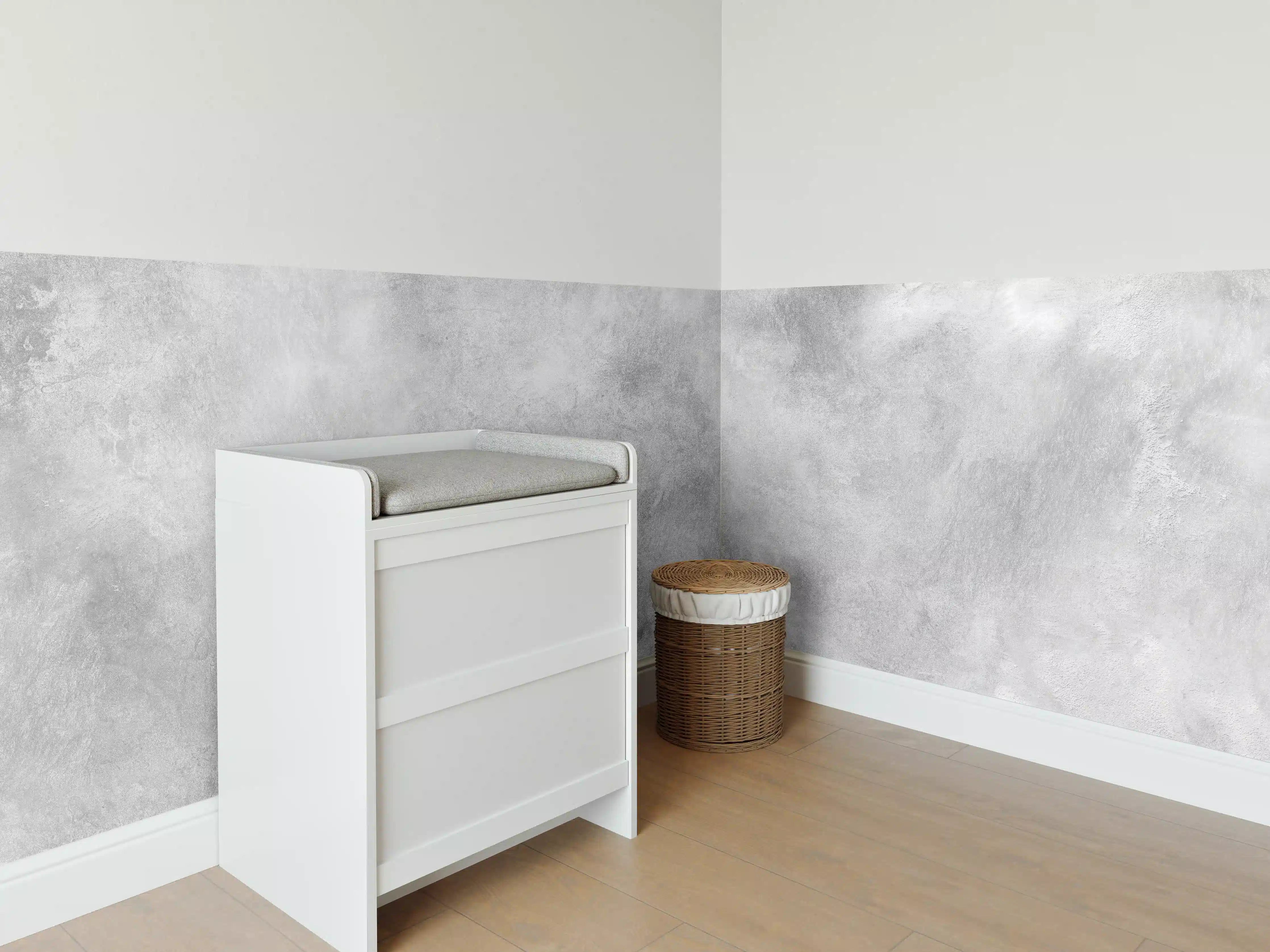 Babyzimmer Wandgestaltung - Gräuliches Marmor Design