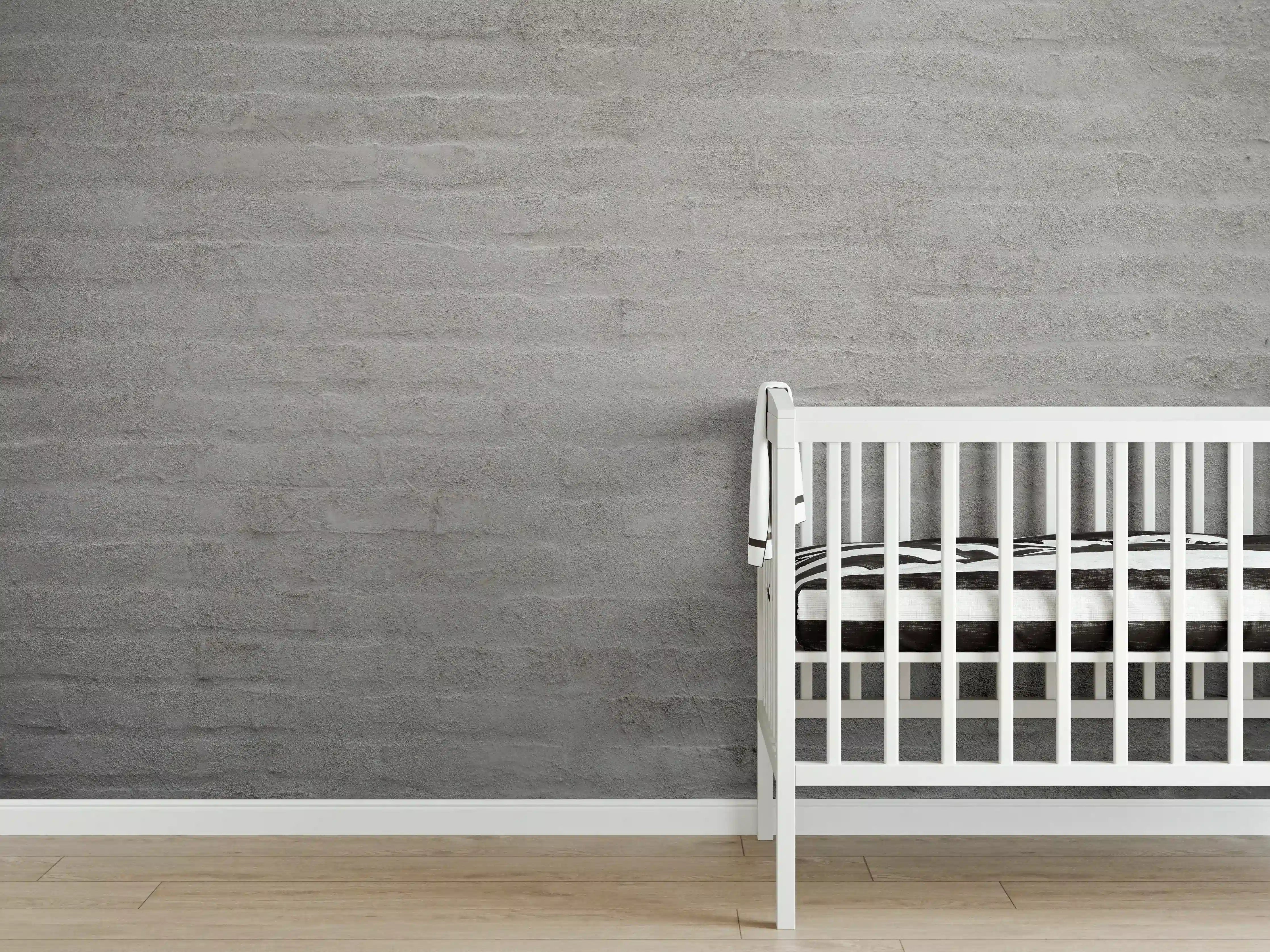 Babyzimmer Wandgestaltung - Gräuliches Mauerwerk