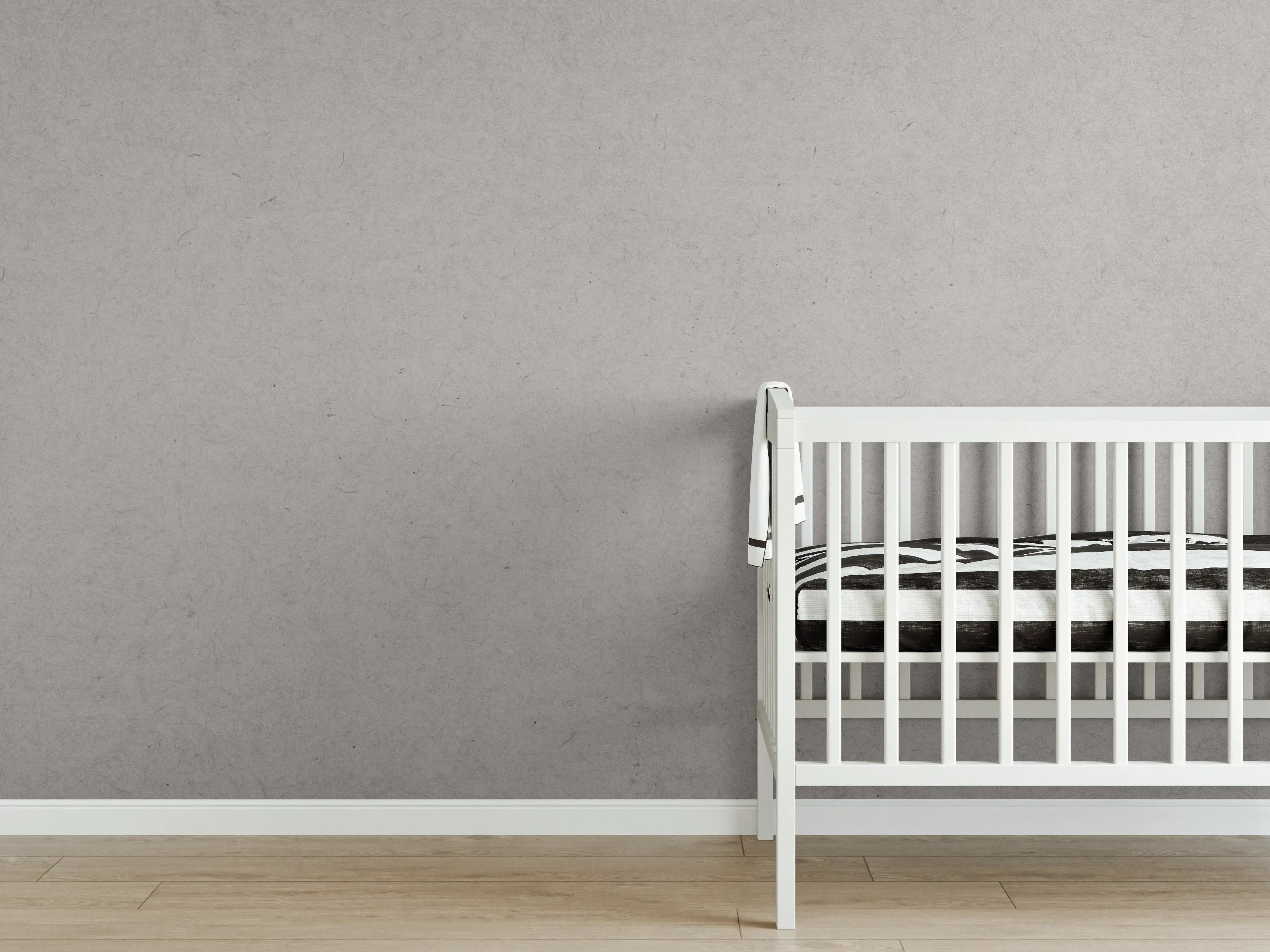 Babyzimmer Wandgestaltung - Gräuliches Papier 