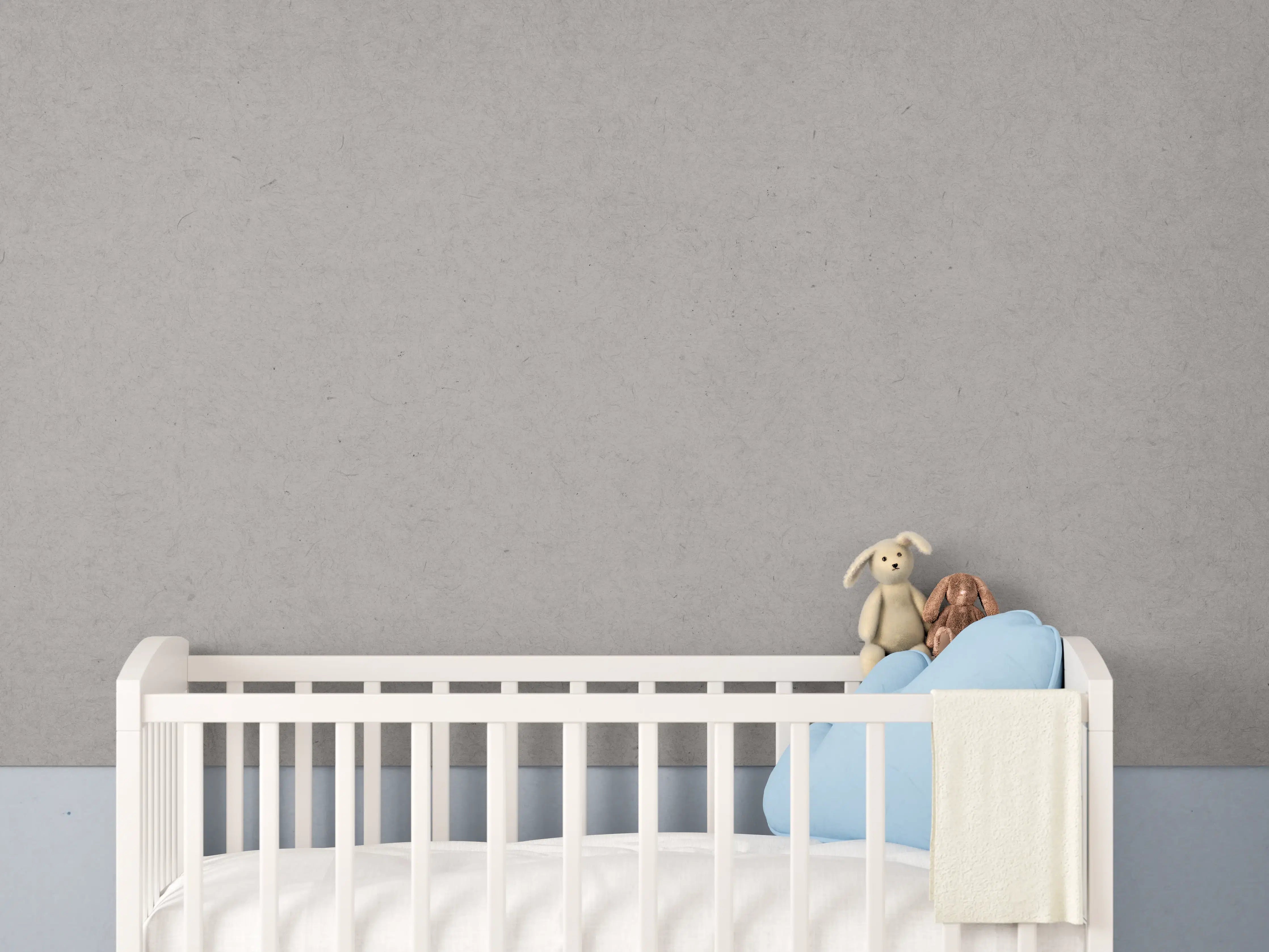 Babyzimmer Wandgestaltung - Gräuliches Papier 