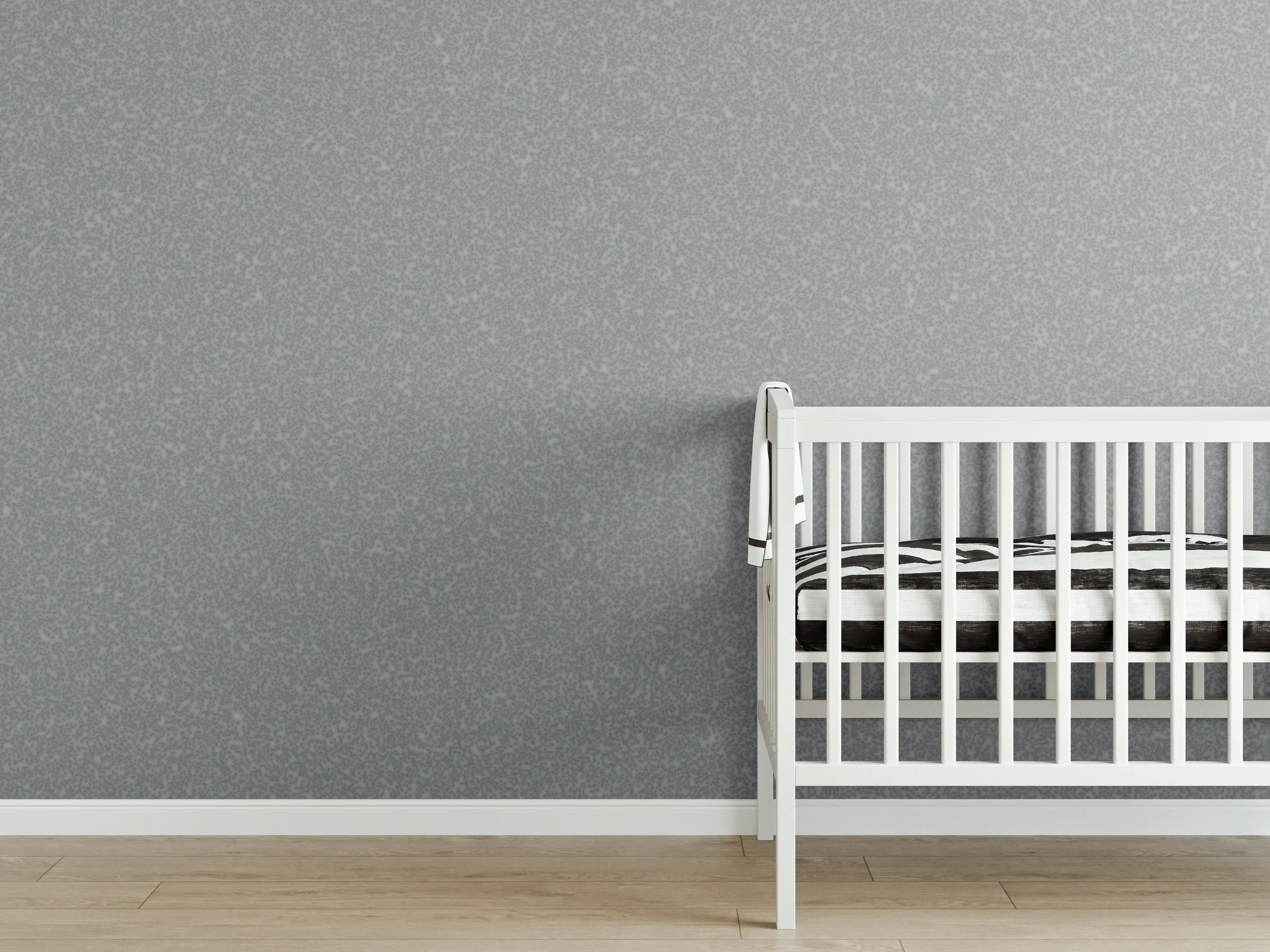 Babyzimmer Wandgestaltung - Gräuliches Wandmuster