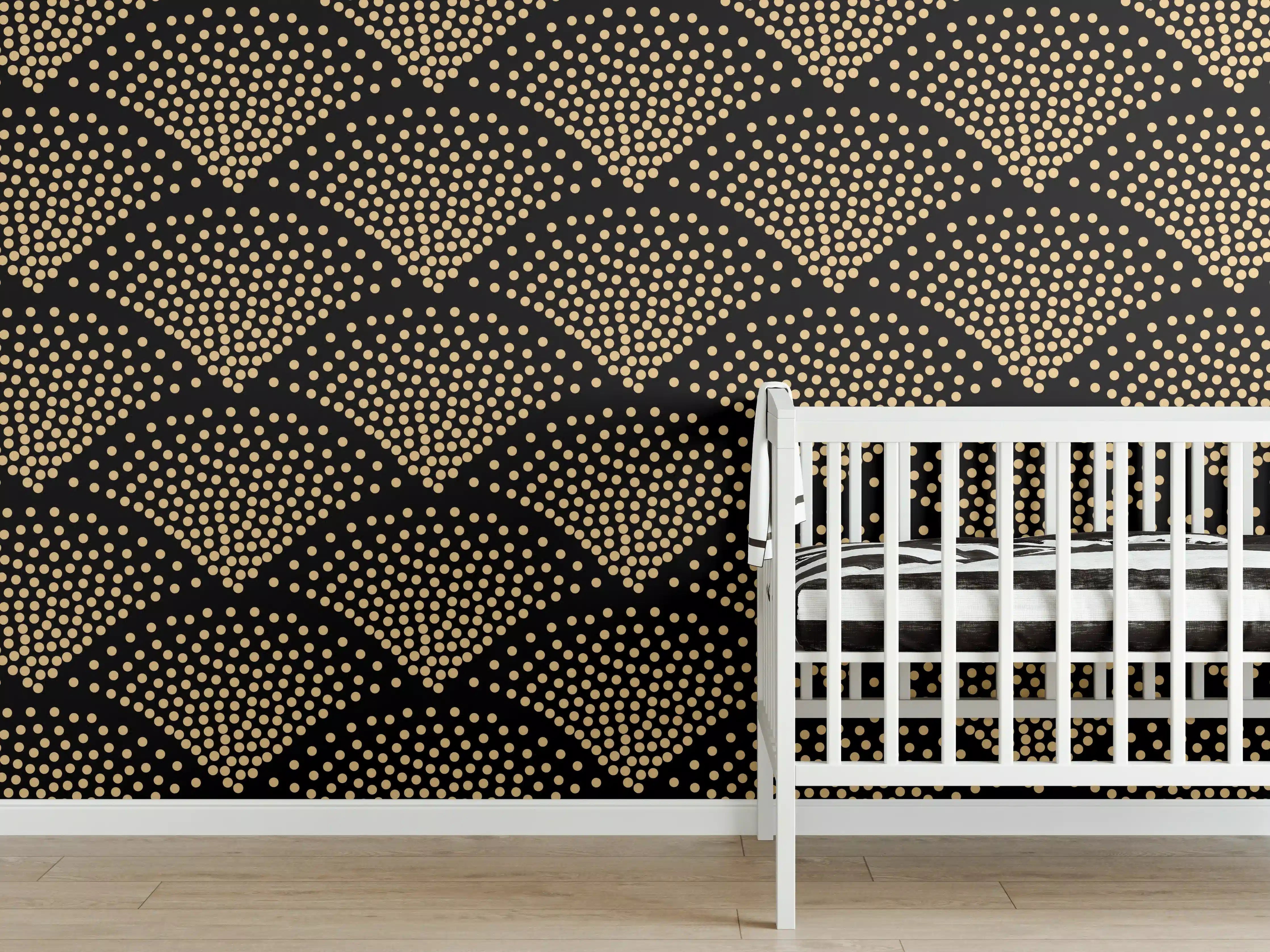 Babyzimmer Wandgestaltung - Grafik-Textur-Schwarz-Hellbraun