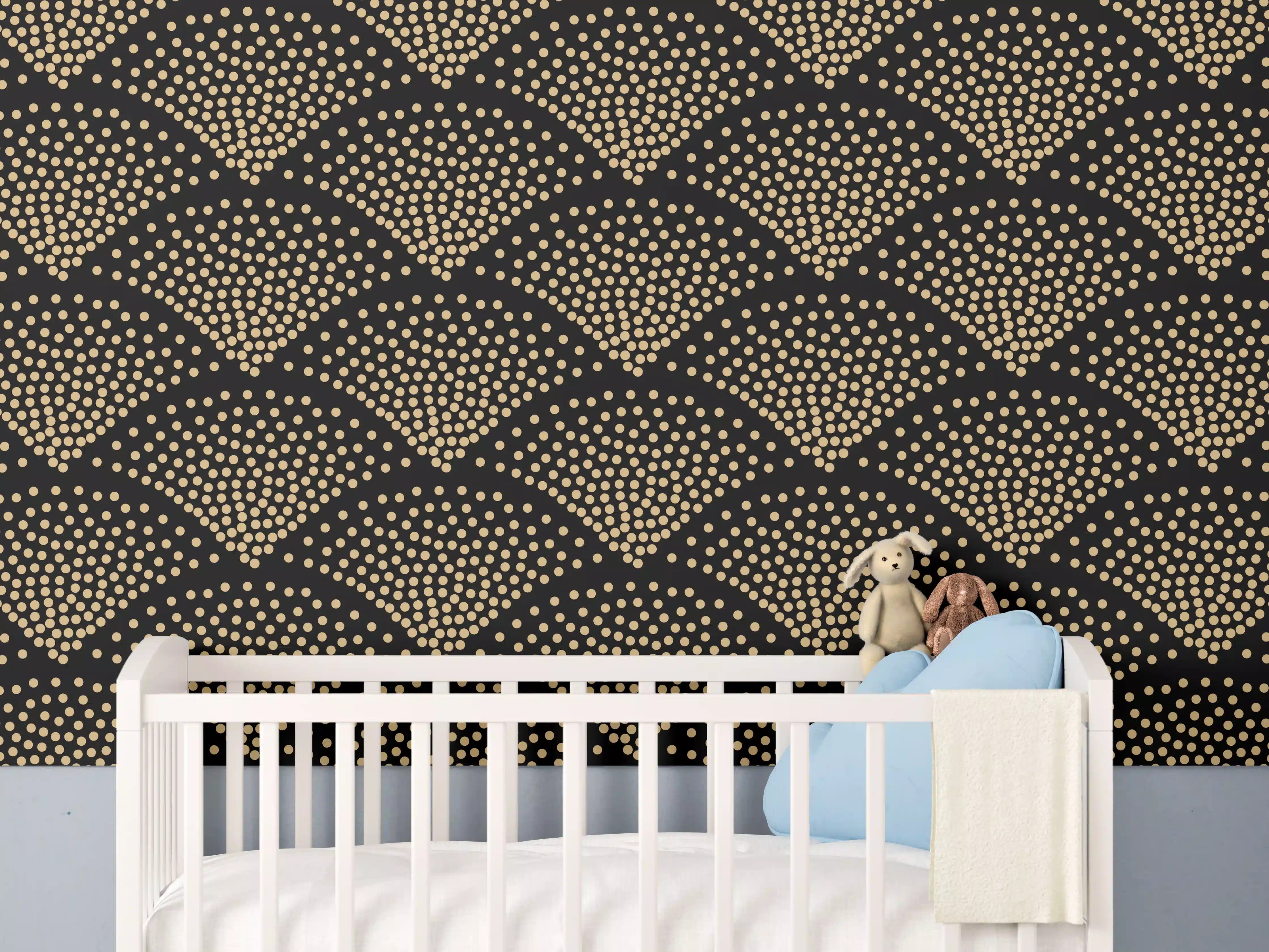 Babyzimmer Wandgestaltung - Grafik-Textur-Schwarz-Hellbraun