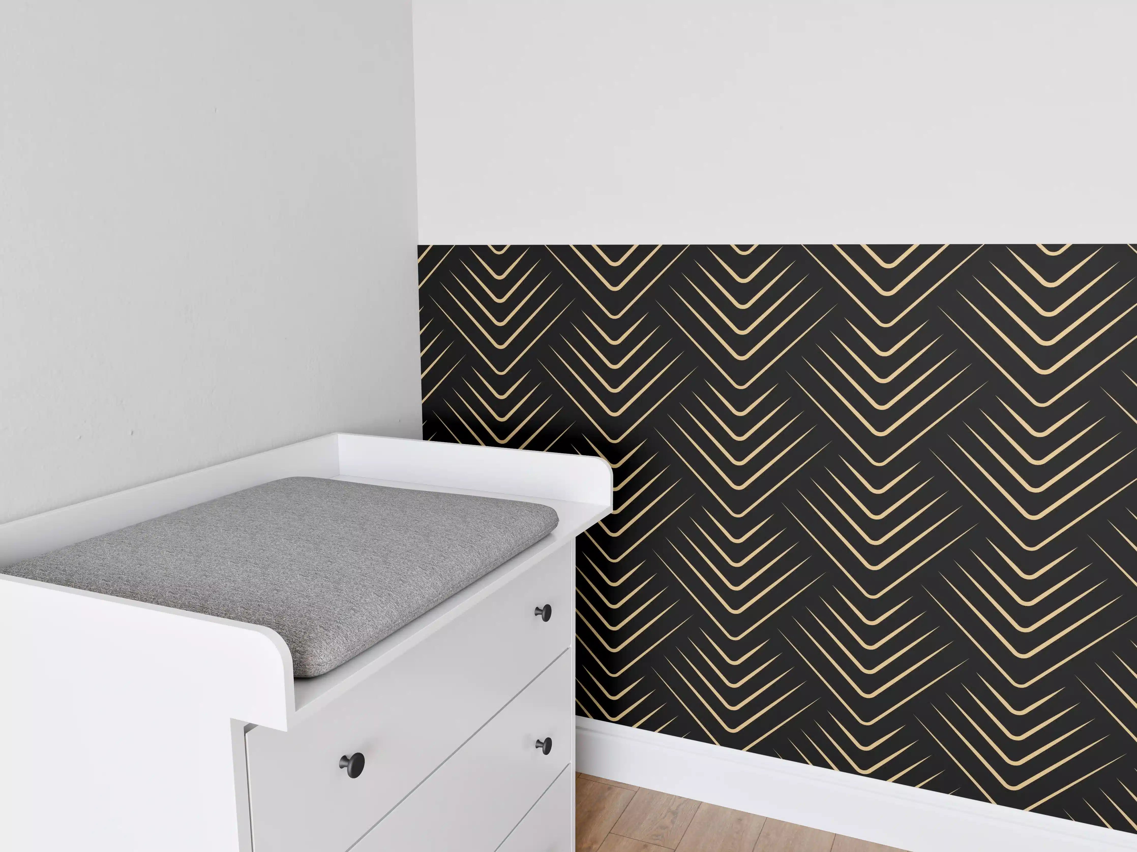 Babyzimmer Wandgestaltung - Grafisches Schwarz-Muster
