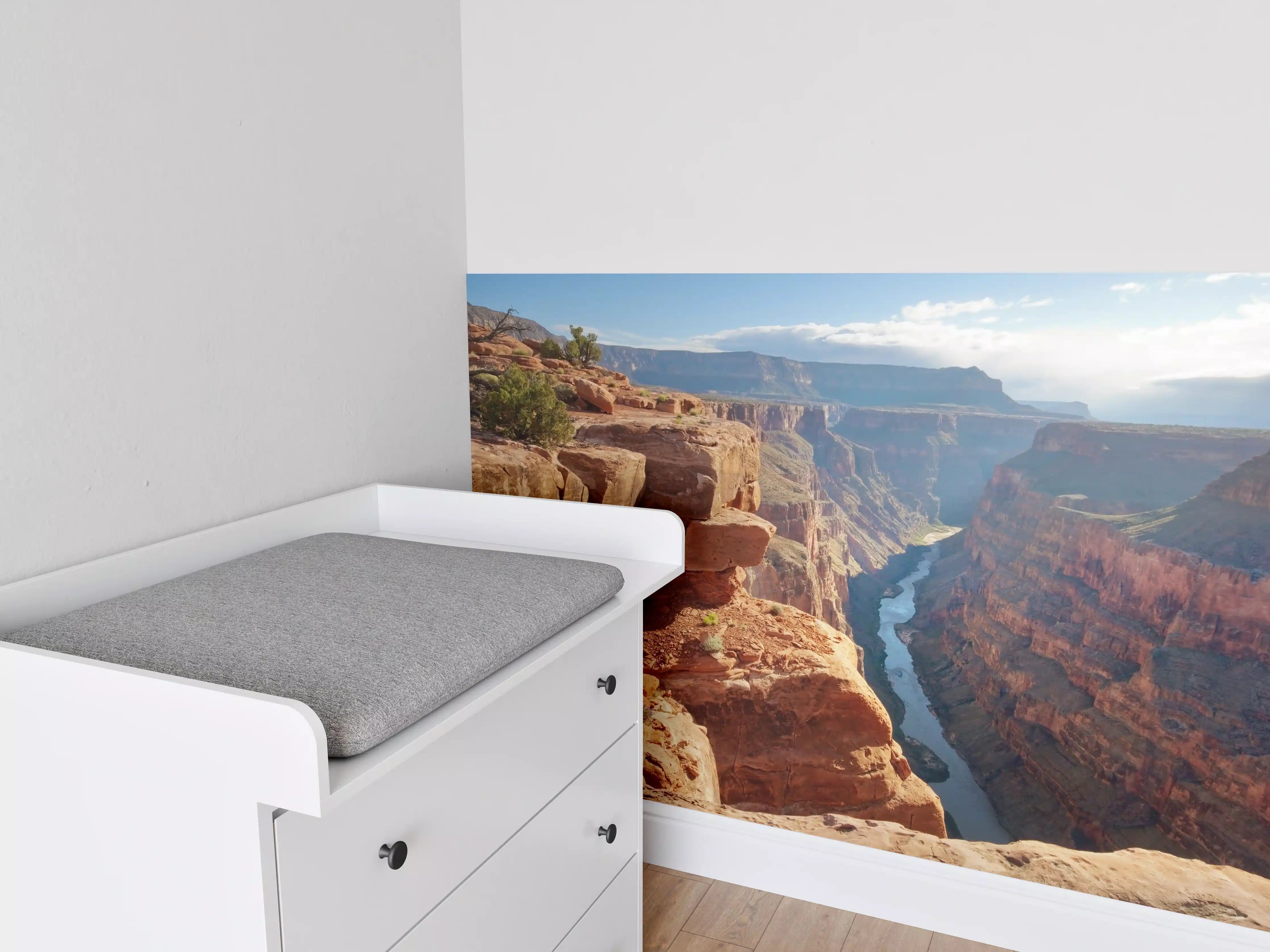 Babyzimmer Wandgestaltung - Grand Canyon Flusslandschaft mit rotem Gestein
