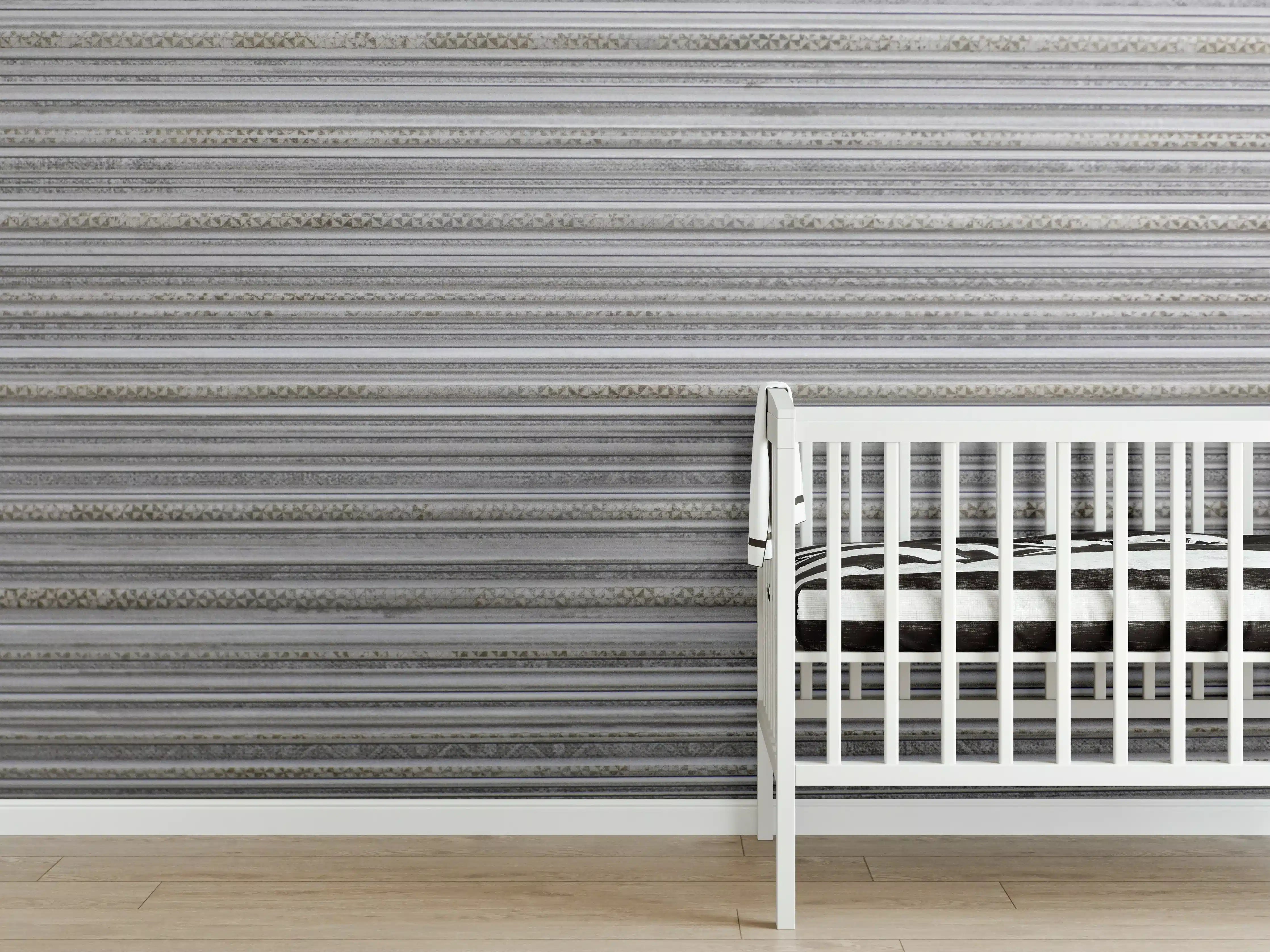 Babyzimmer Wandgestaltung - Grau-Weiße Fliesen Textur Muster