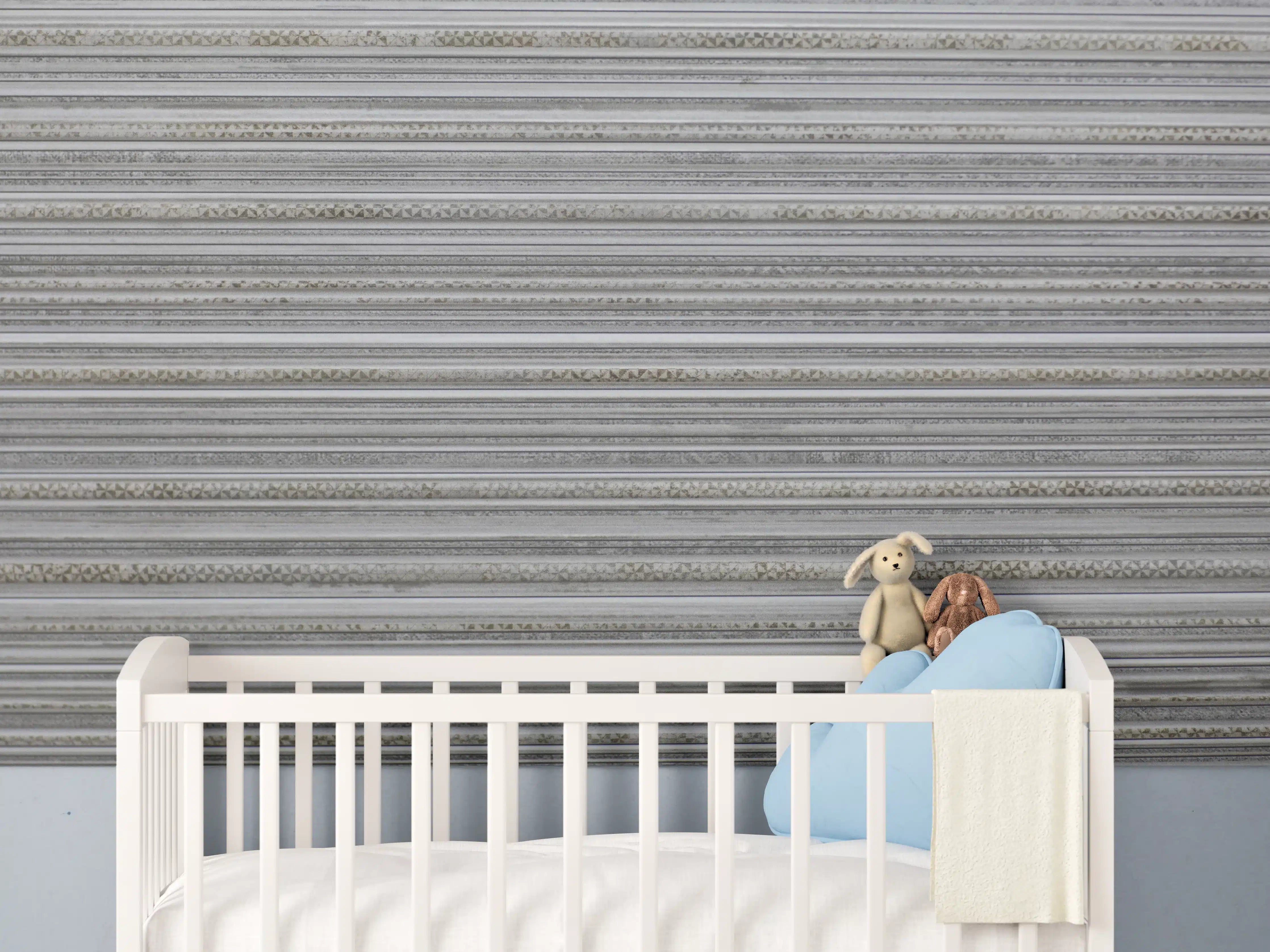 Babyzimmer Wandgestaltung - Grau-Weiße Fliesen Textur Muster