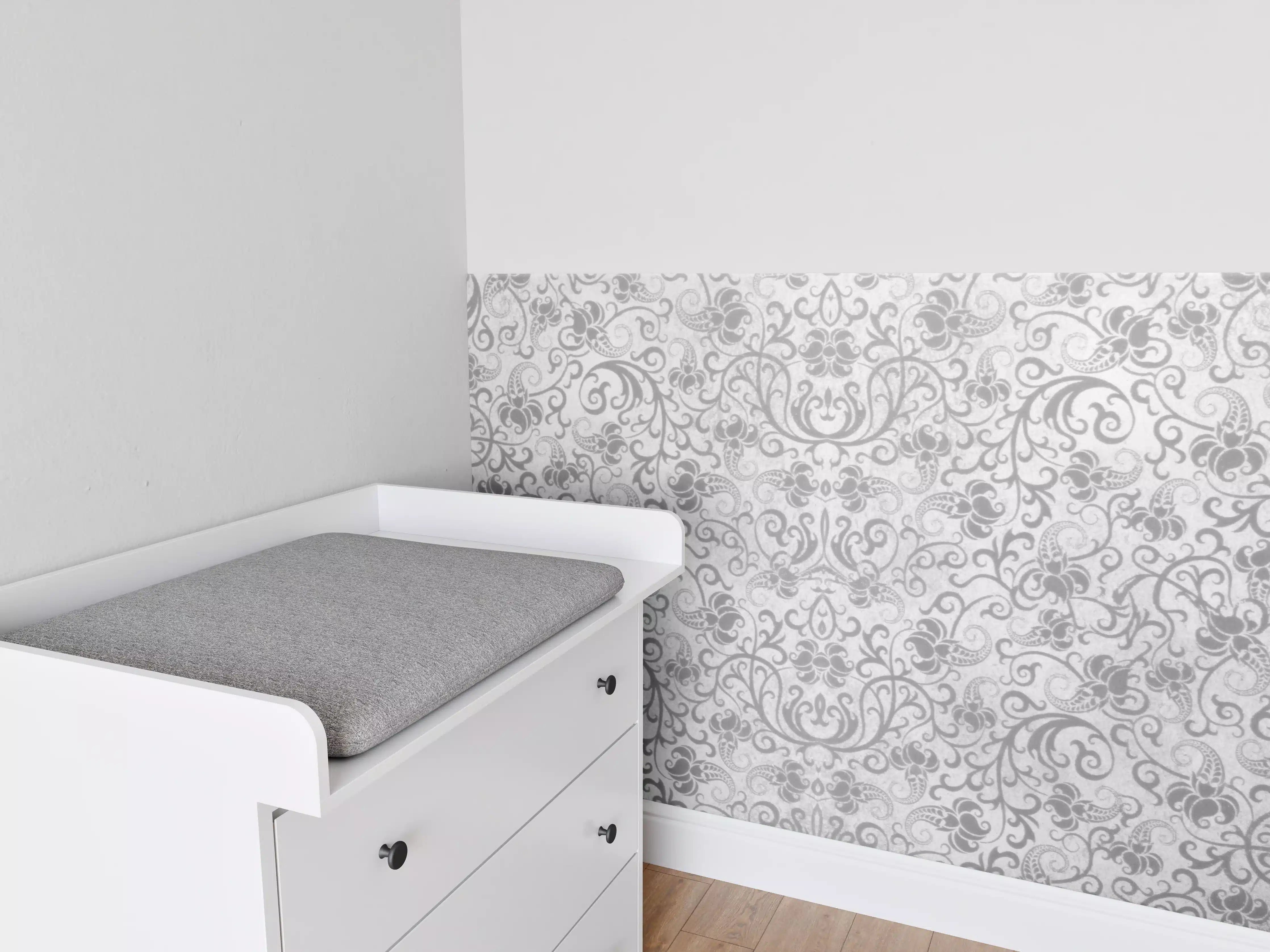 Babyzimmer Wandgestaltung - Grau-Weißes Vintage Fliesenmuster