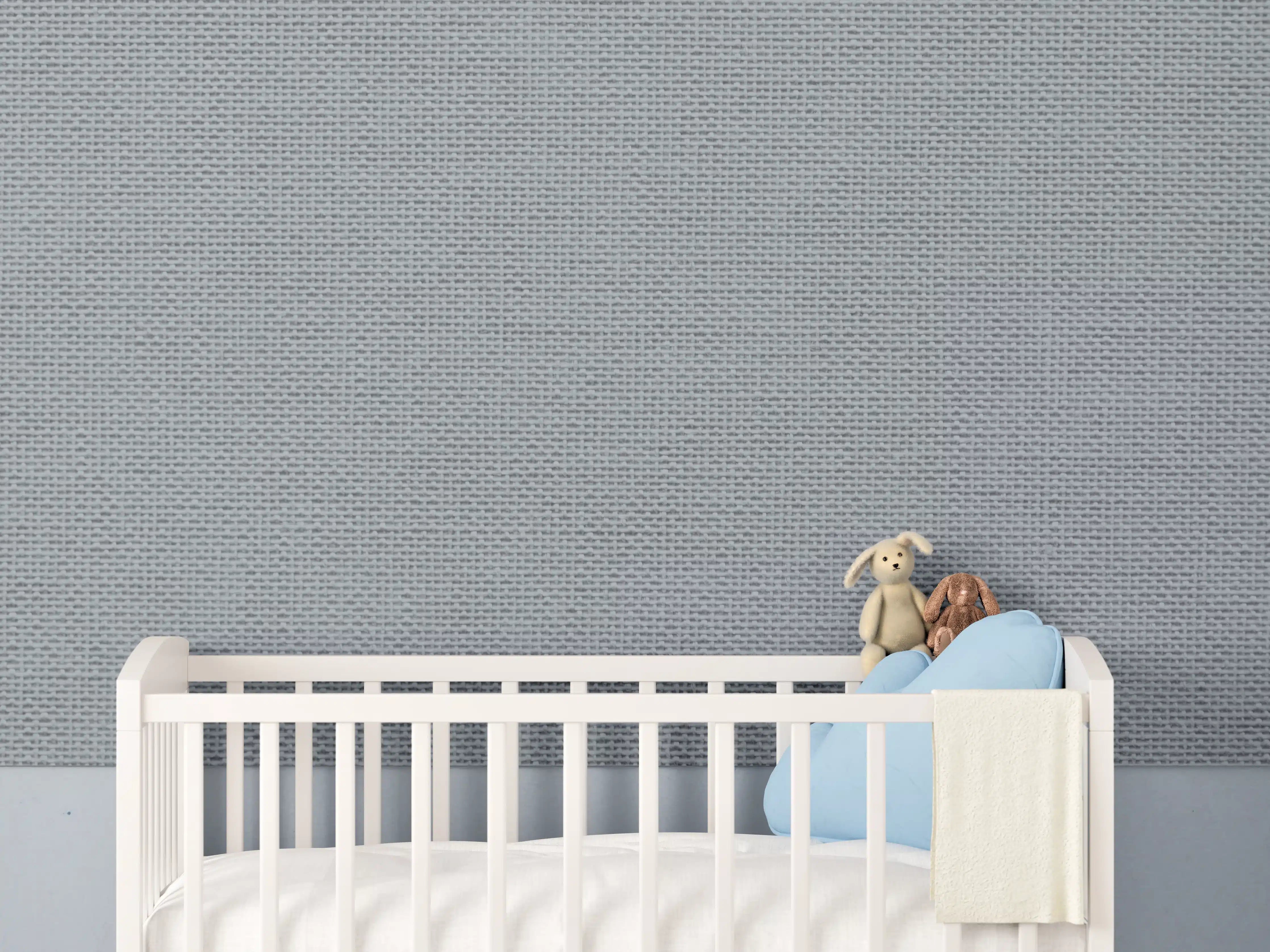 Babyzimmer Wandgestaltung - Grau gewebte Wolle
