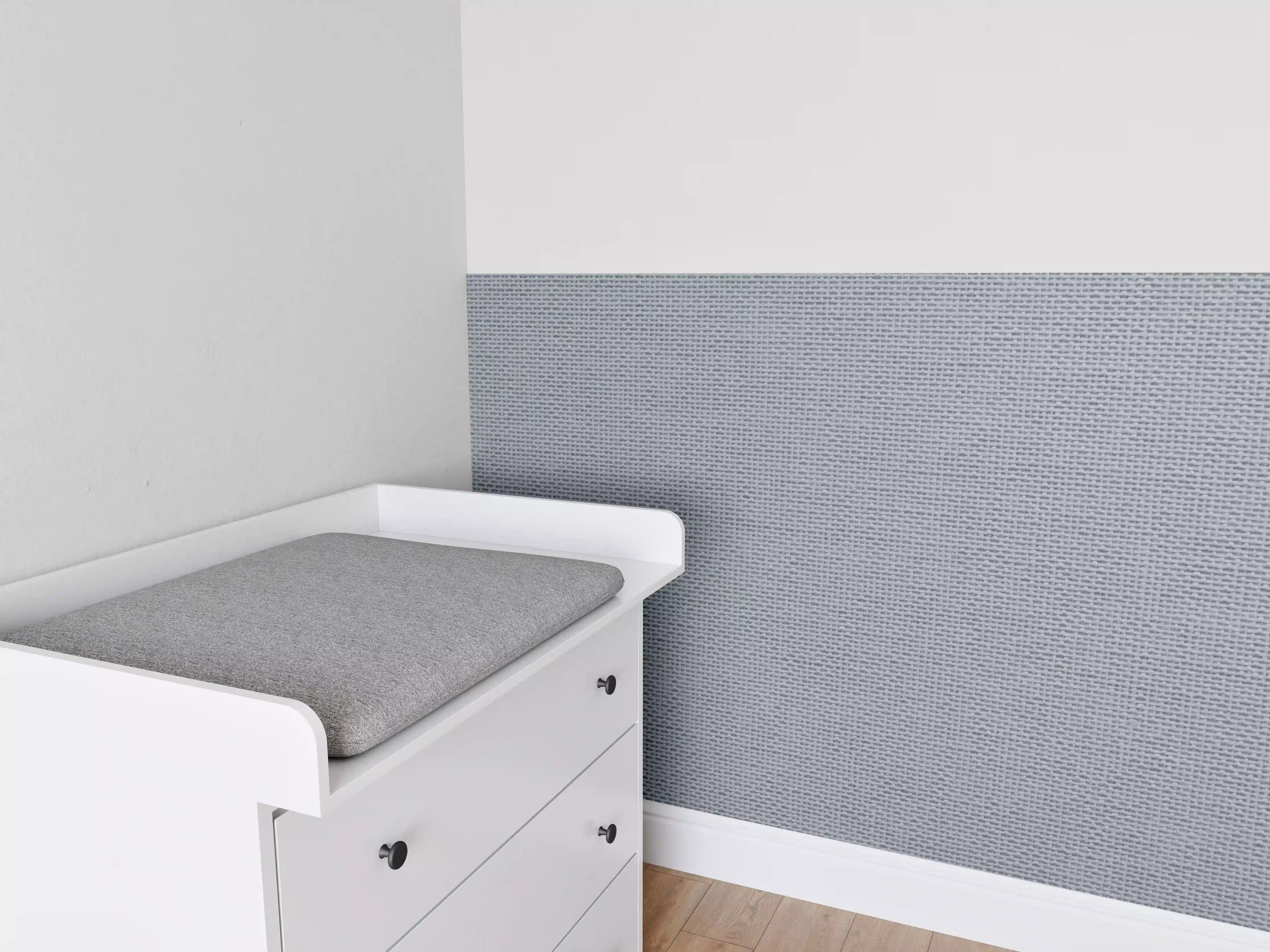Babyzimmer Wandgestaltung - Grau gewebte Wolle