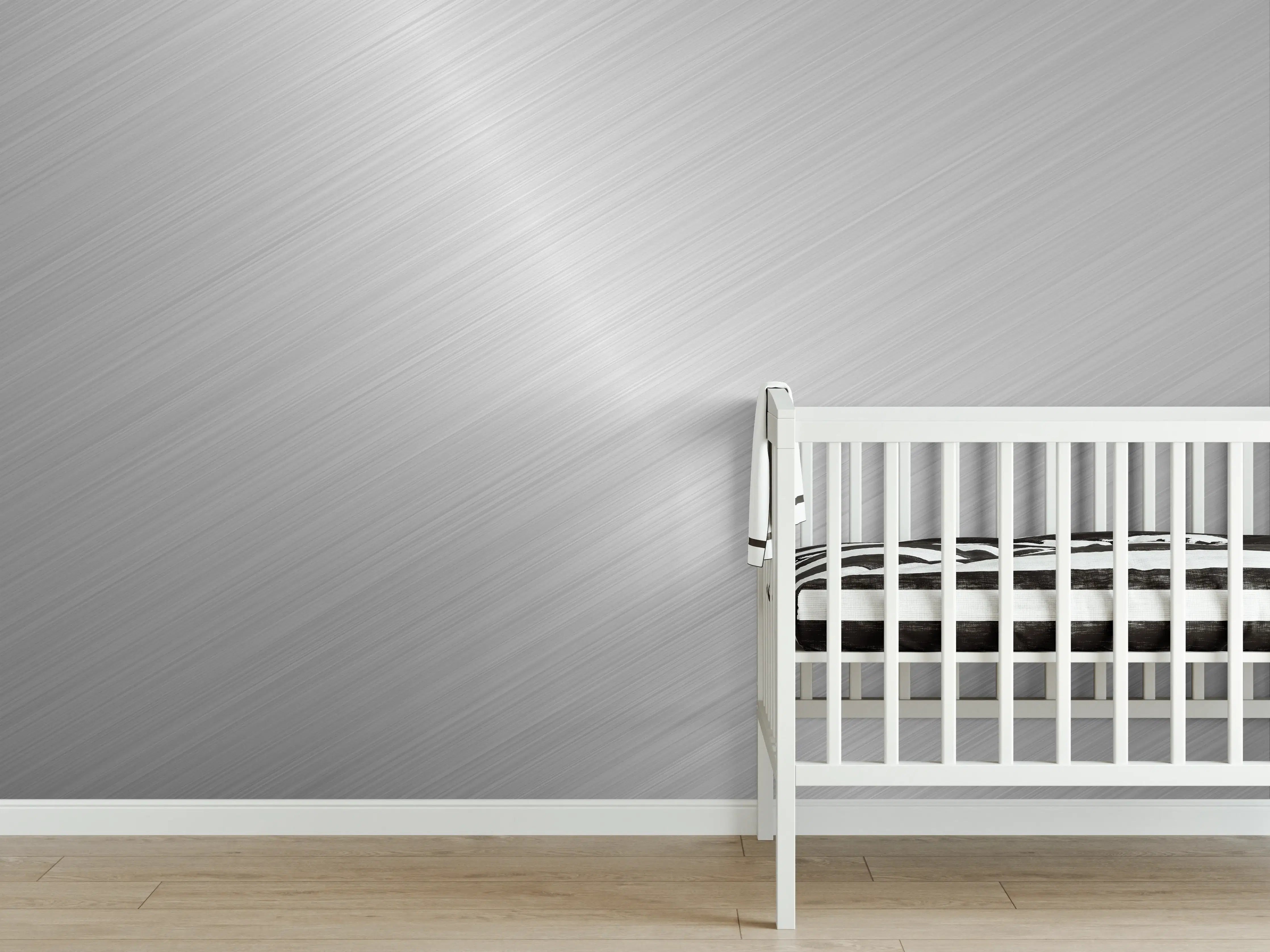 Babyzimmer Wandgestaltung - Grau-metallic Oberfläche mit Metallic-Effekt