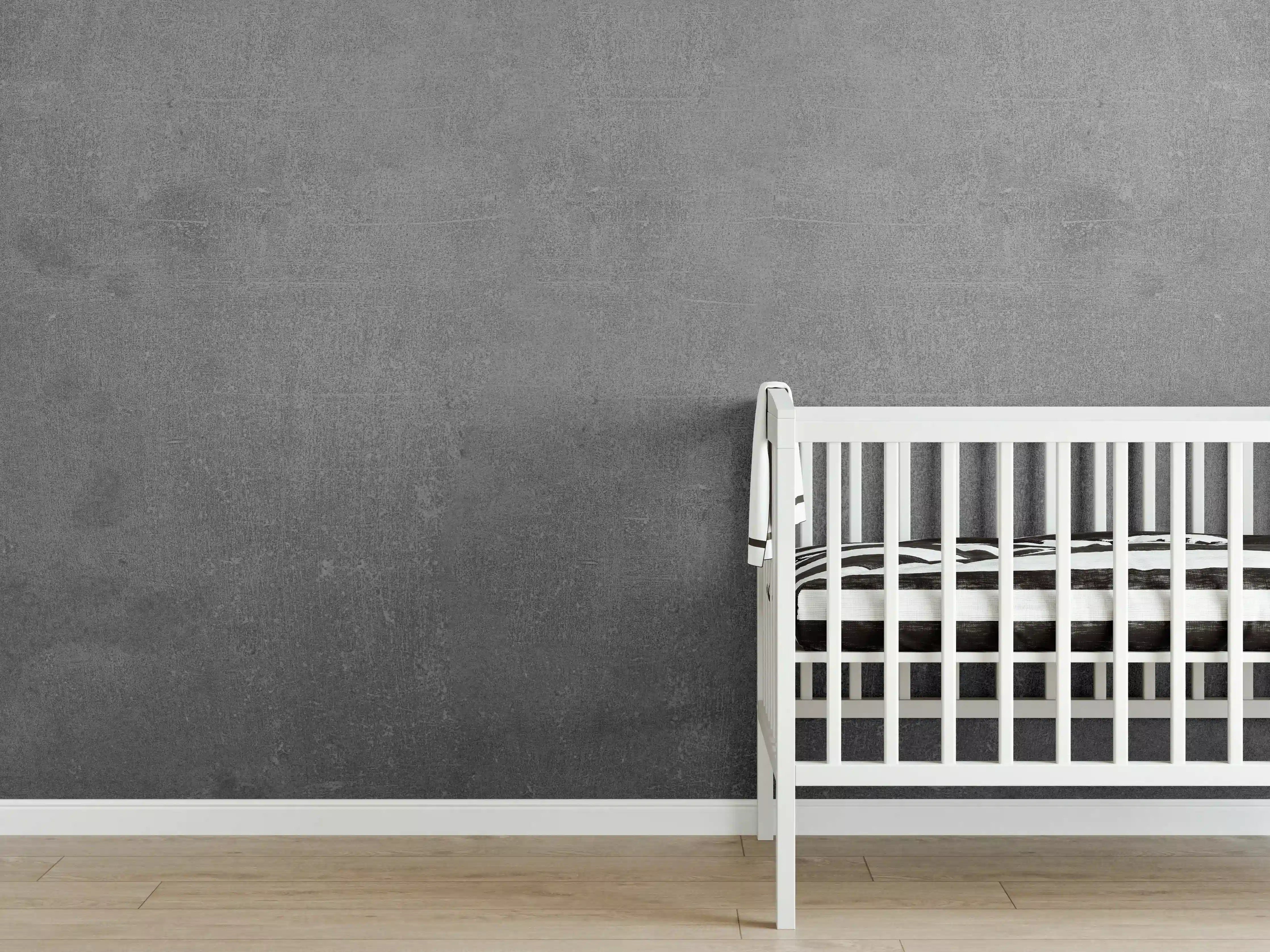 Babyzimmer Wandgestaltung - Graue Anthrazite Beton Textur