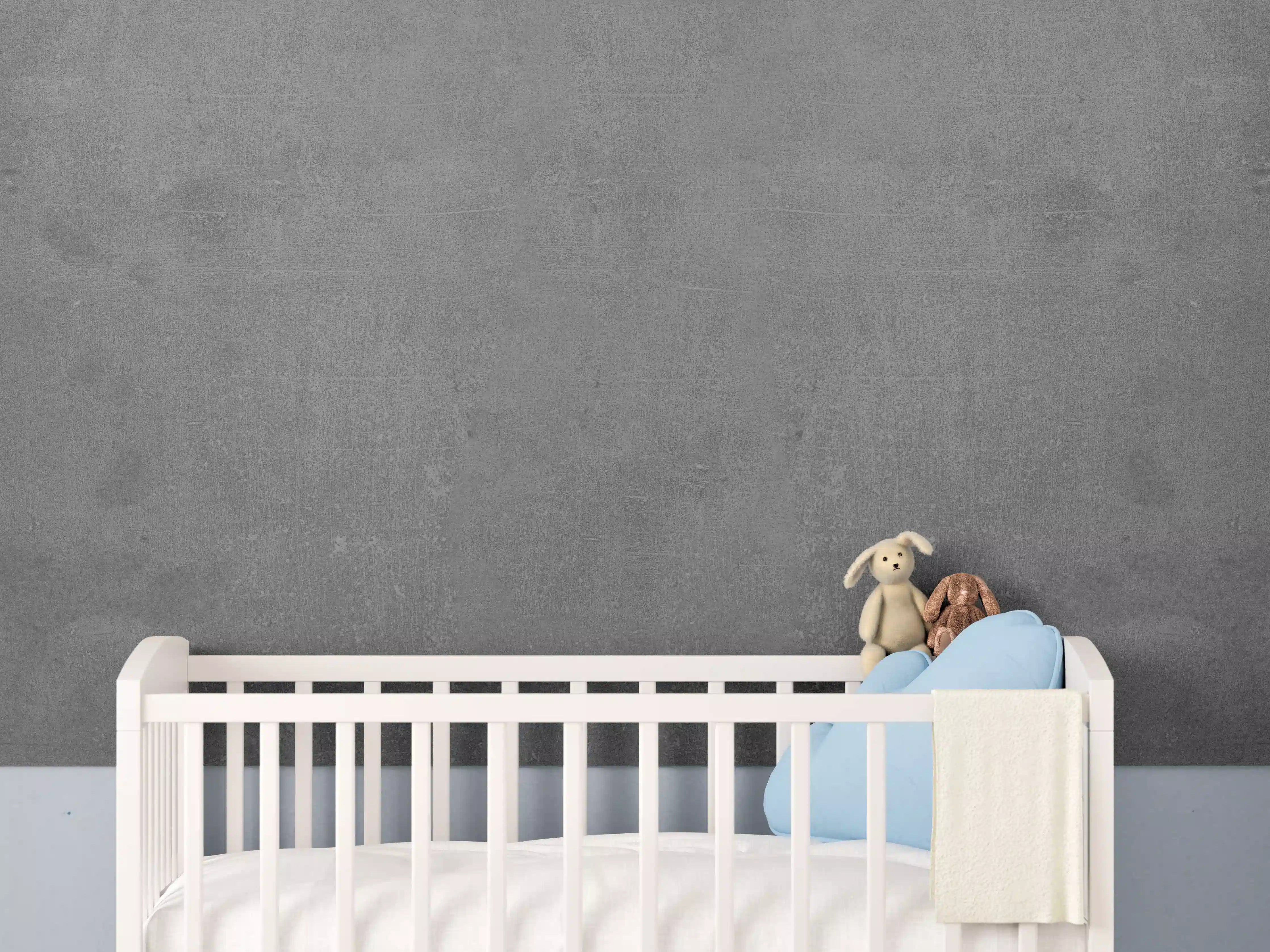Babyzimmer Wandgestaltung - Graue Anthrazite Beton Textur