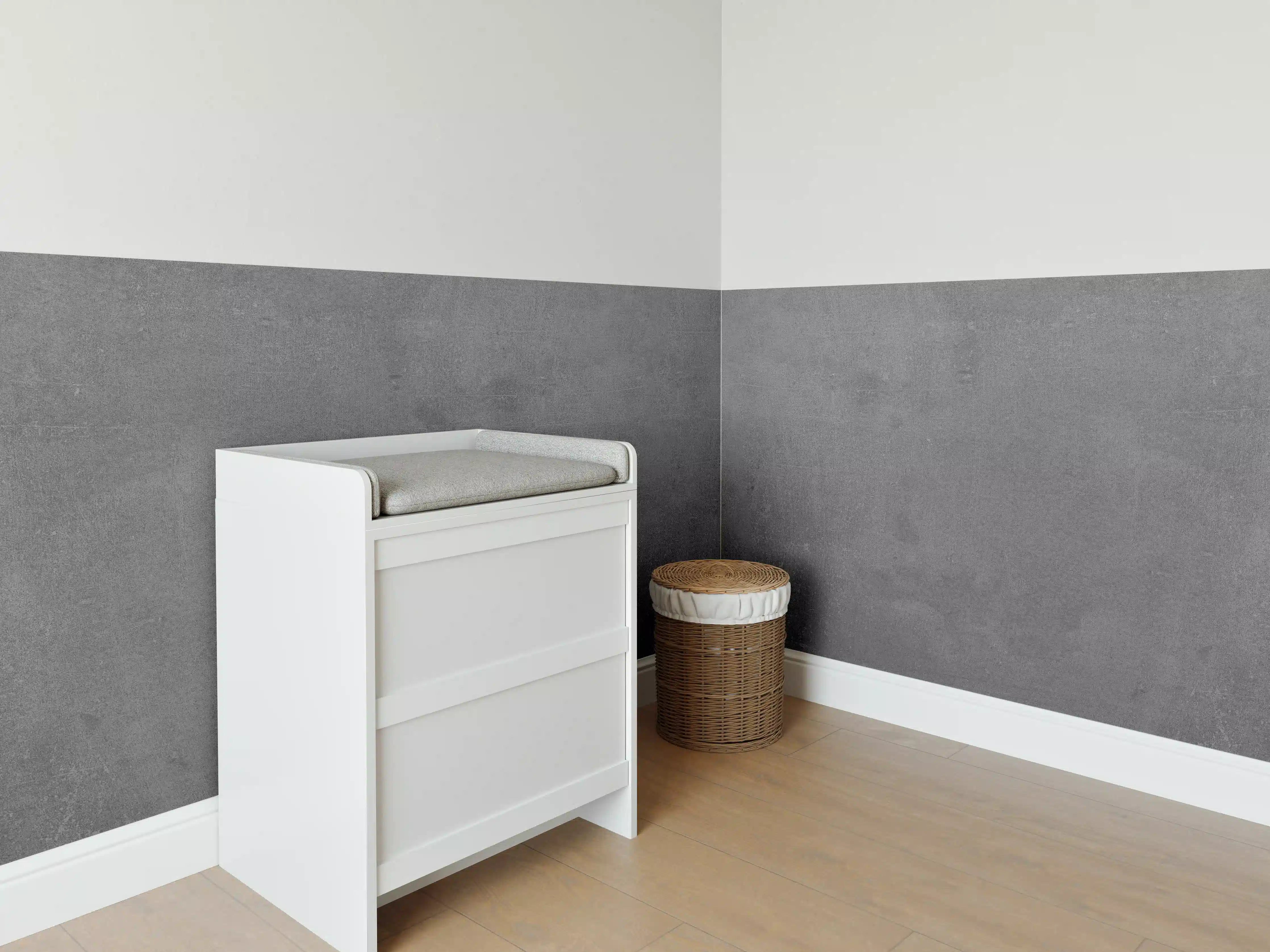 Babyzimmer Wandgestaltung - Graue Anthrazite Beton Textur