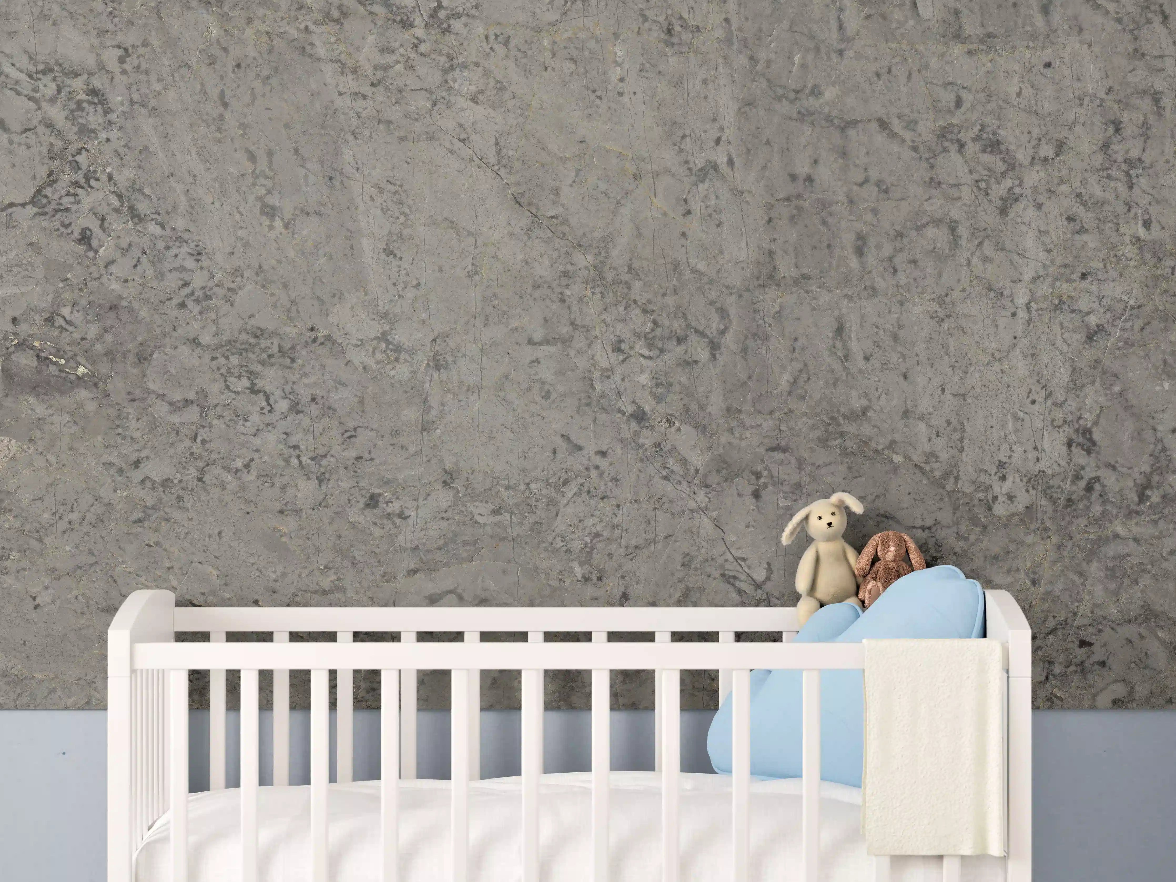 Babyzimmer Wandgestaltung - Graue Granit Textur
