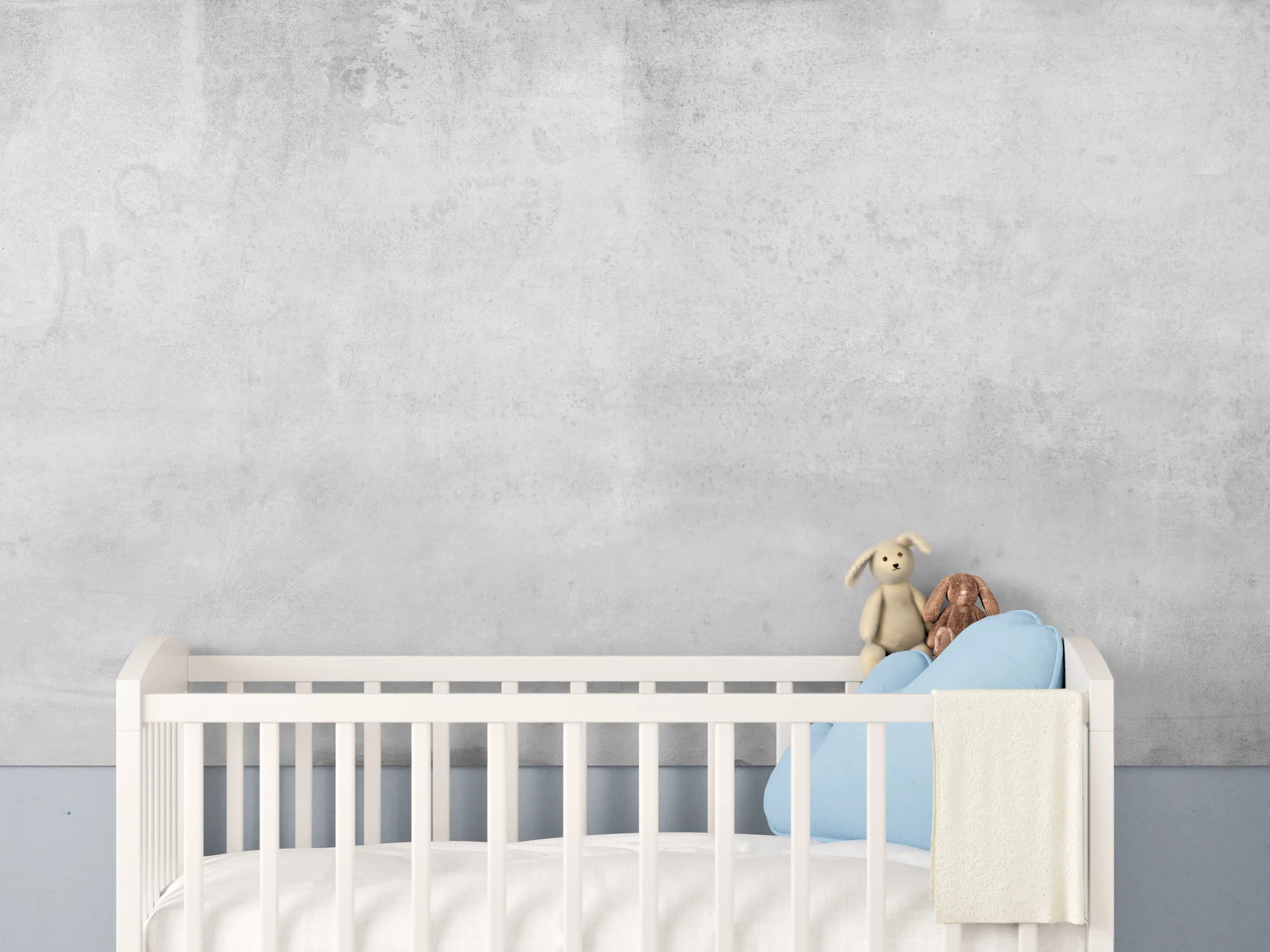 Babyzimmer Wandgestaltung - Graue Grunge Betonwand