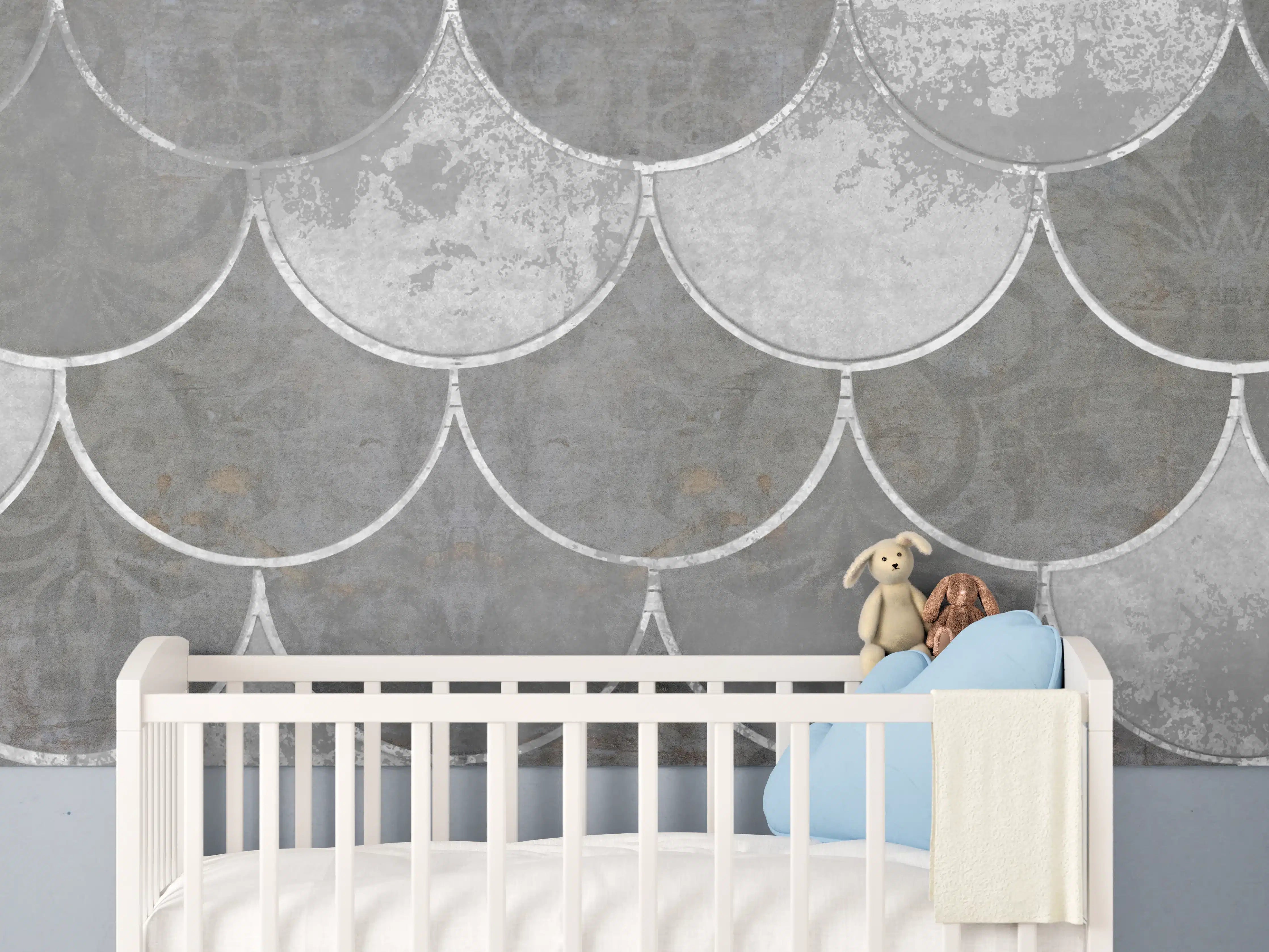 Babyzimmer Wandgestaltung - Graue Marmor-Textur Fliesen