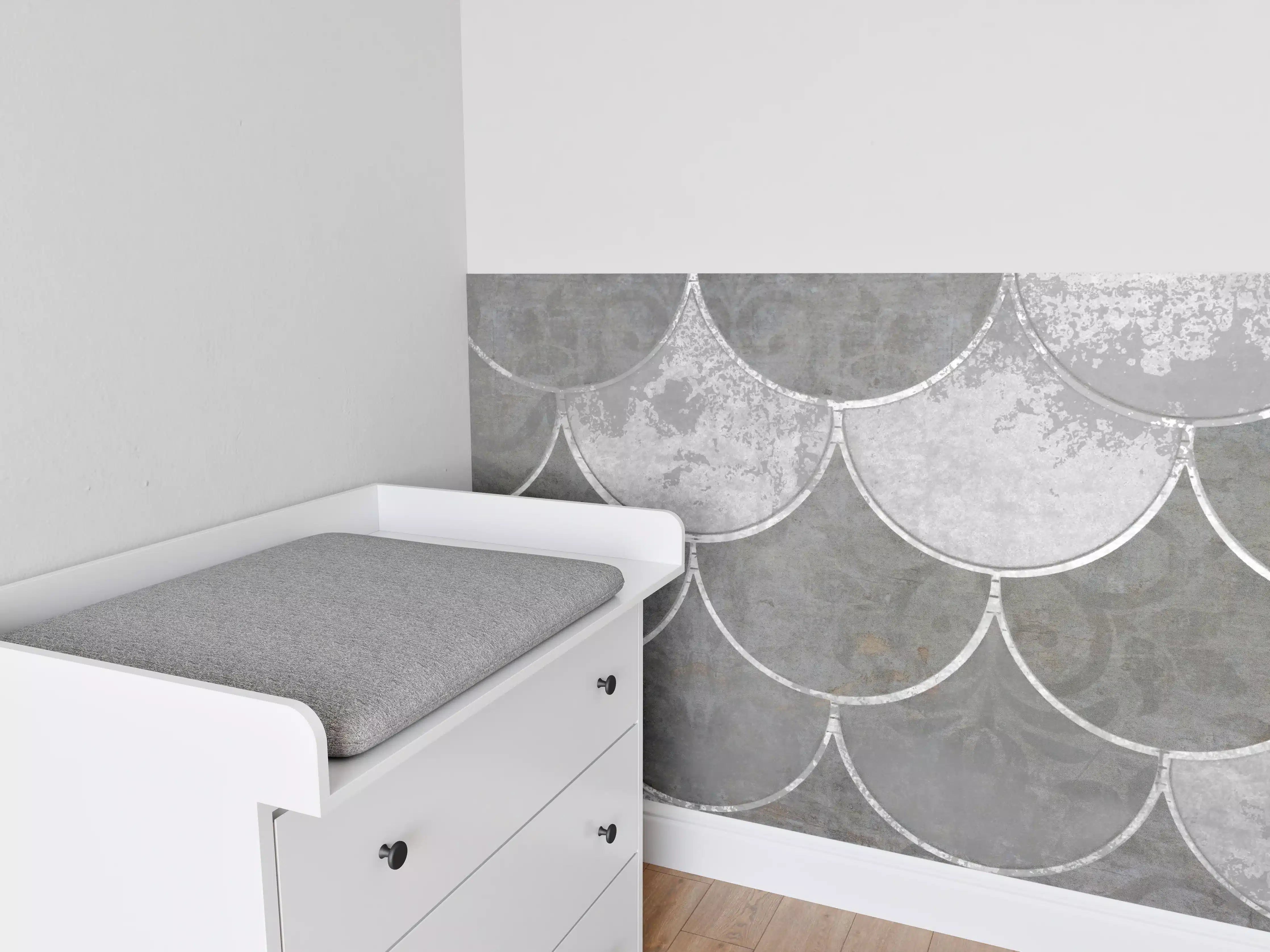 Babyzimmer Wandgestaltung - Graue Marmor-Textur Fliesen