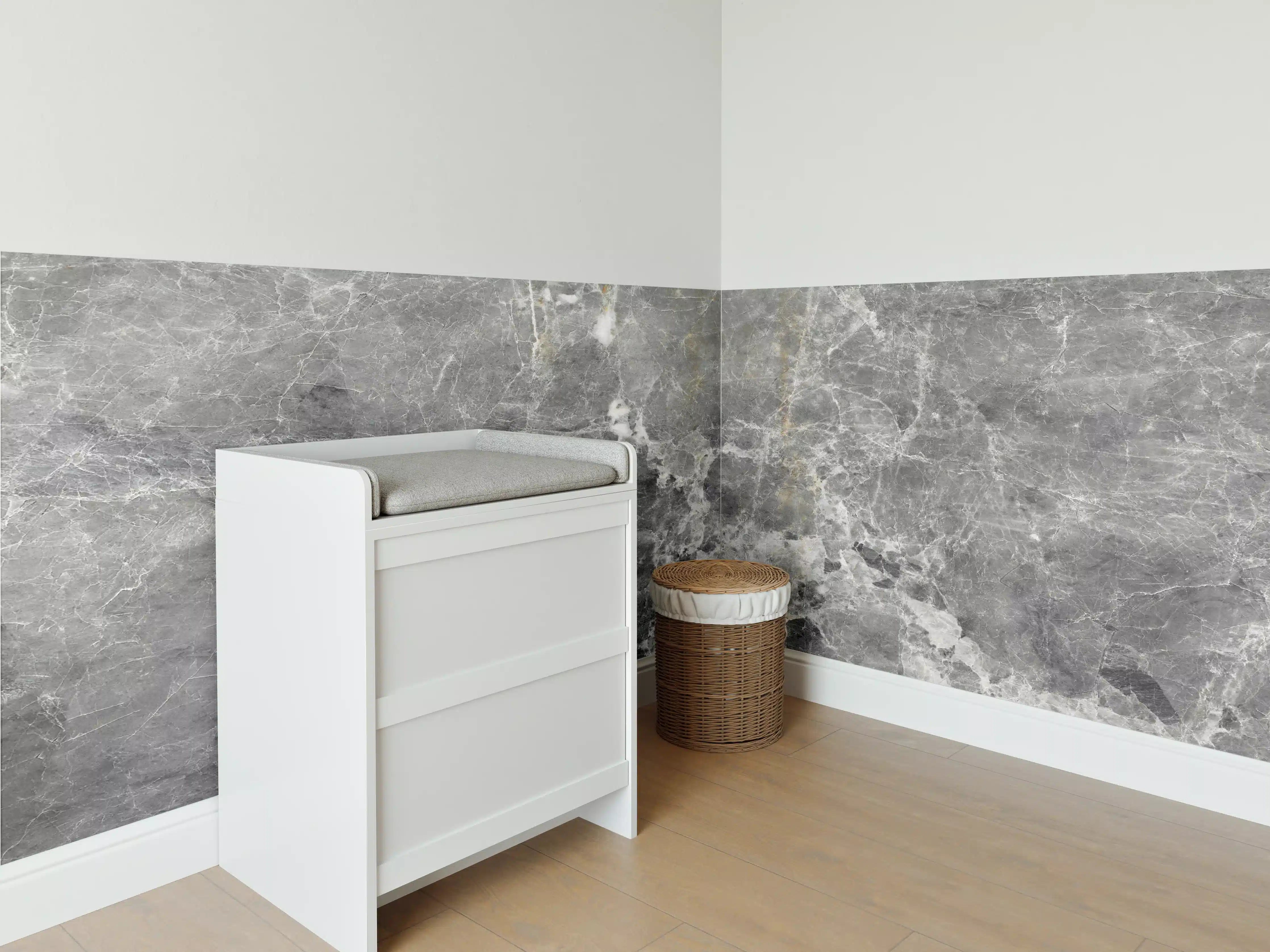 Babyzimmer Wandgestaltung - Graue Marmorstein Textur