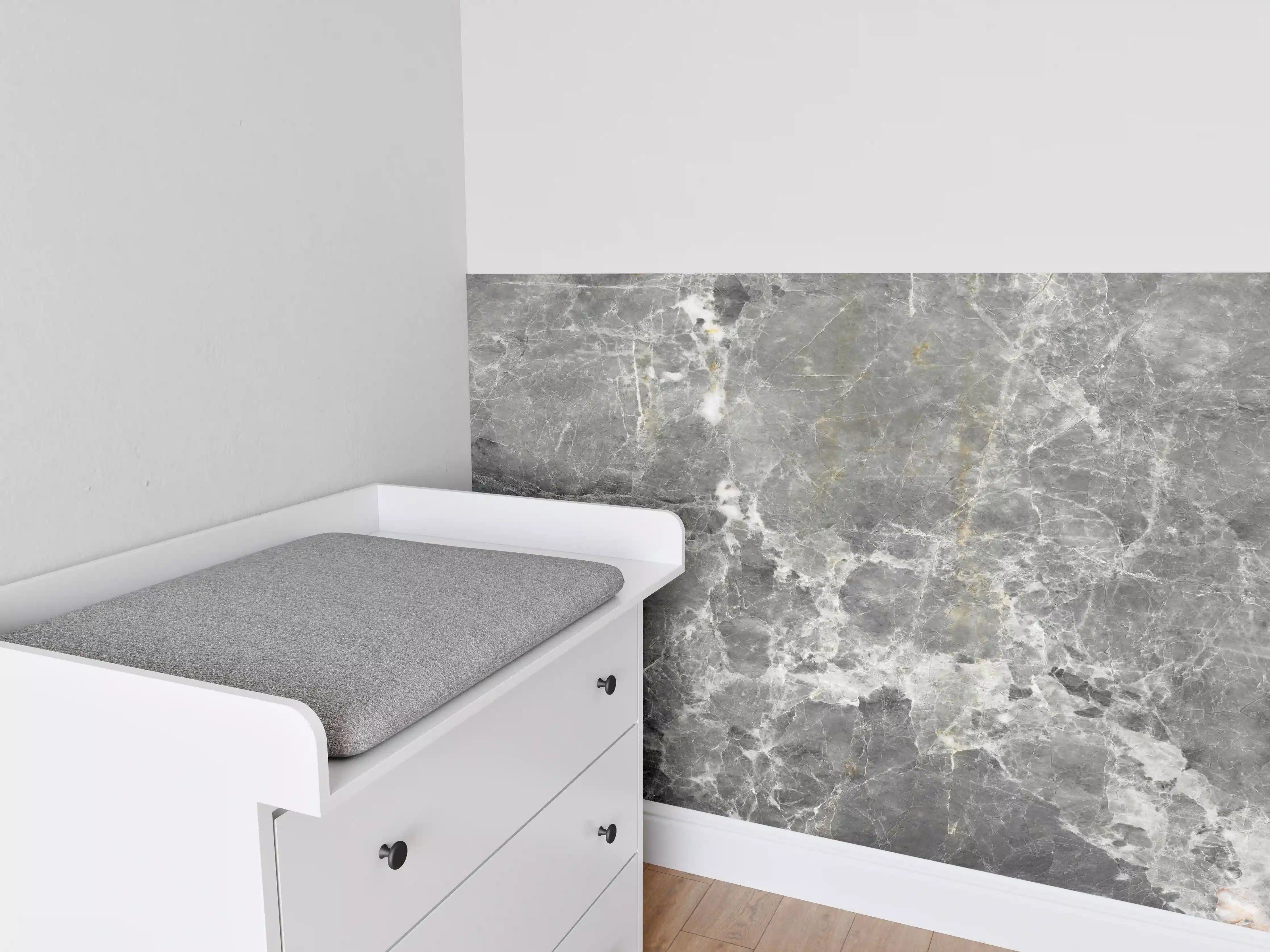 Babyzimmer Wandgestaltung - Graue Marmorstein Textur