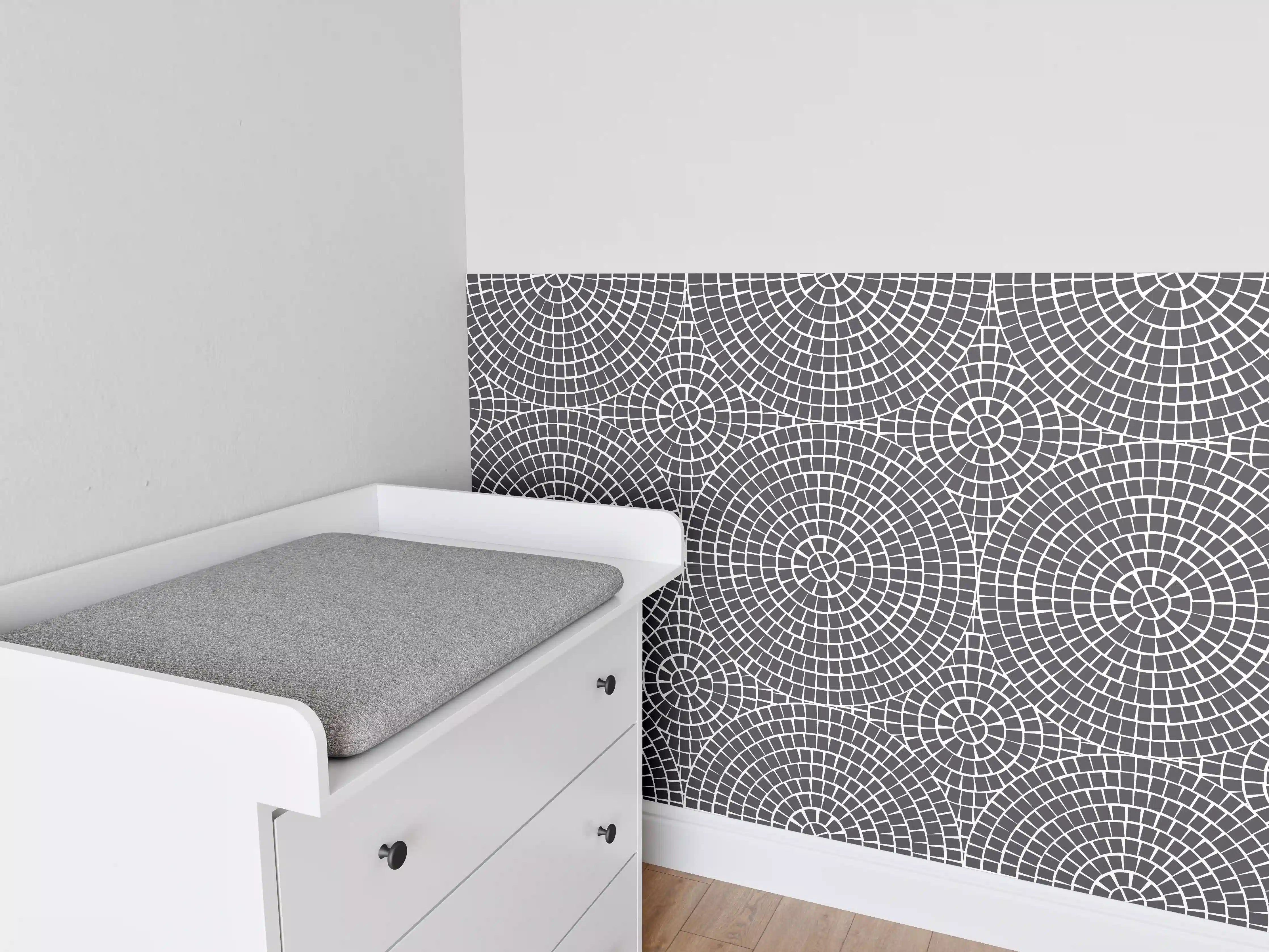 Babyzimmer Wandgestaltung - Graue Mosaikfliese für stilvolle Räume