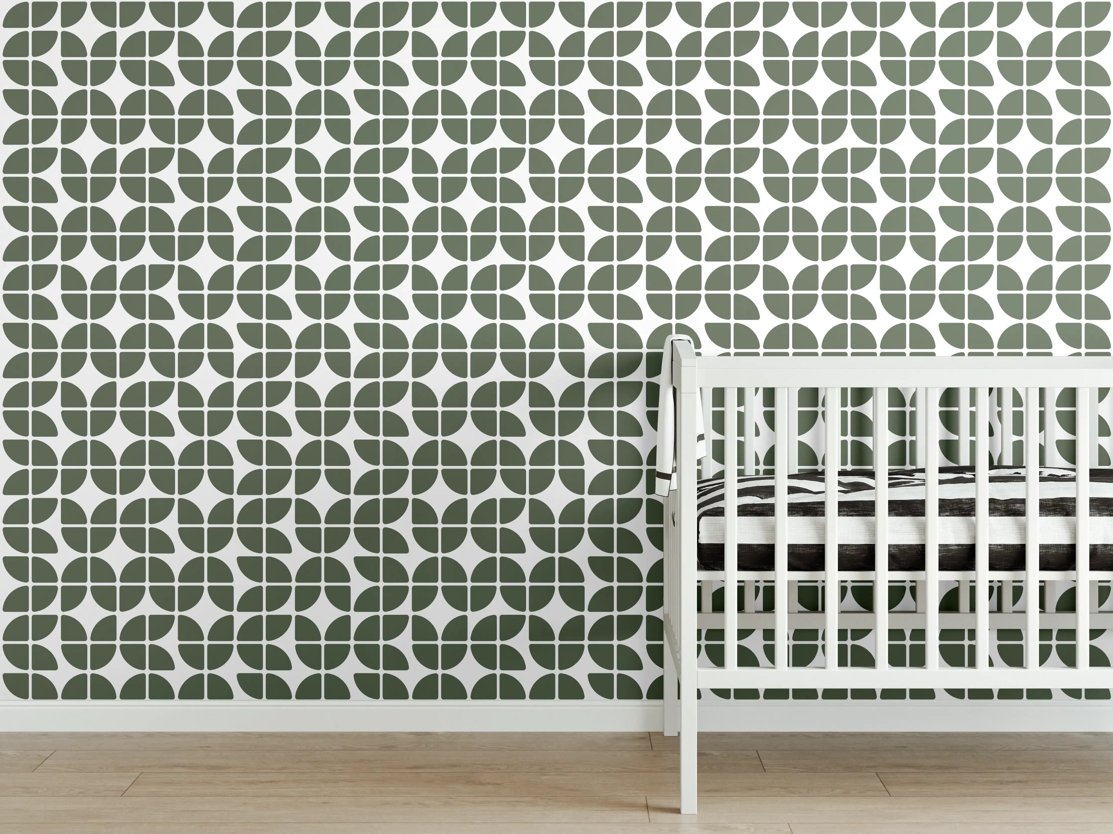 Babyzimmer Wandgestaltung - Graue Struktur mit weißen Akzenten