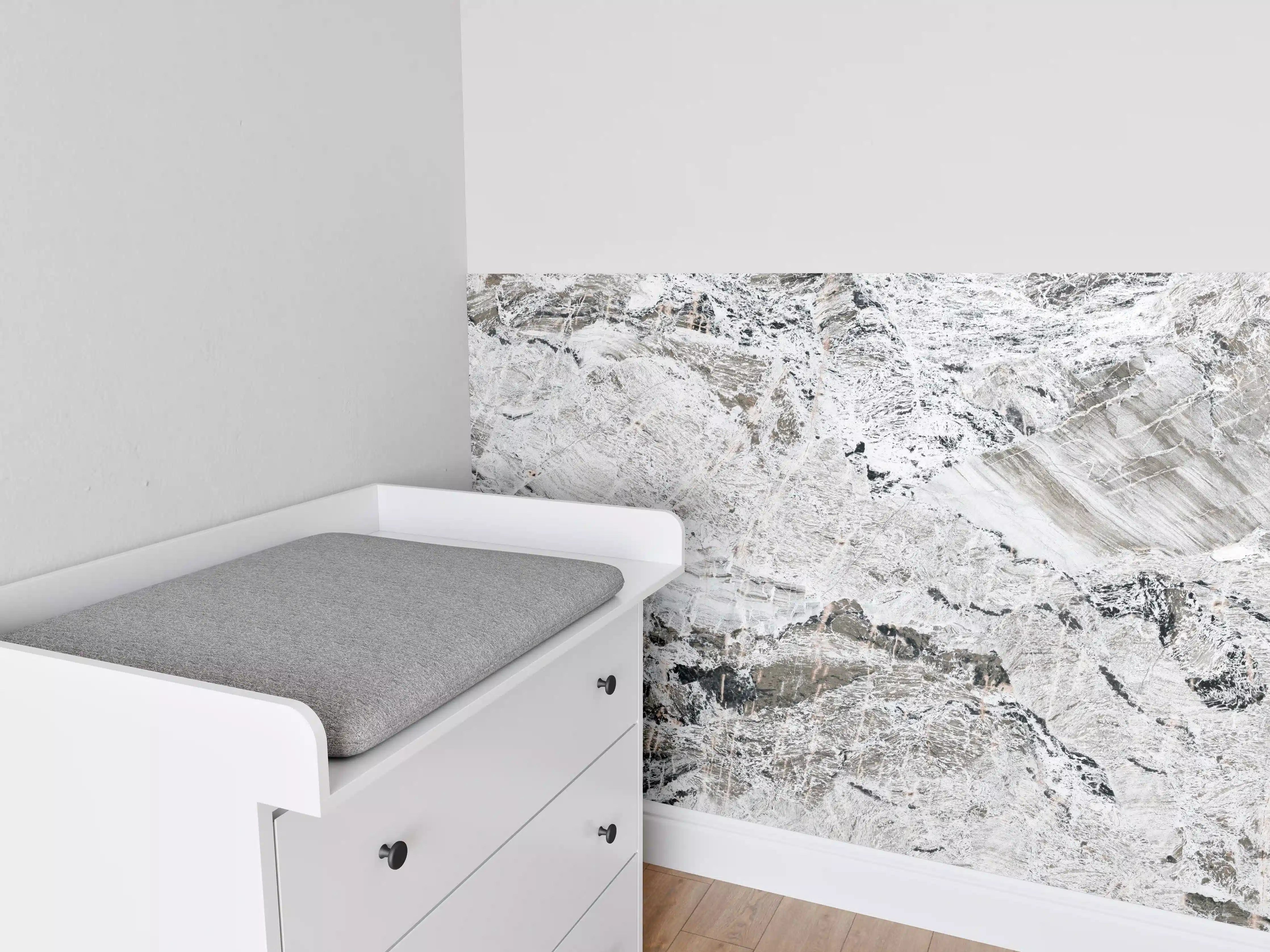 Babyzimmer Wandgestaltung - Graue abstrakte Marmor Stein Textur