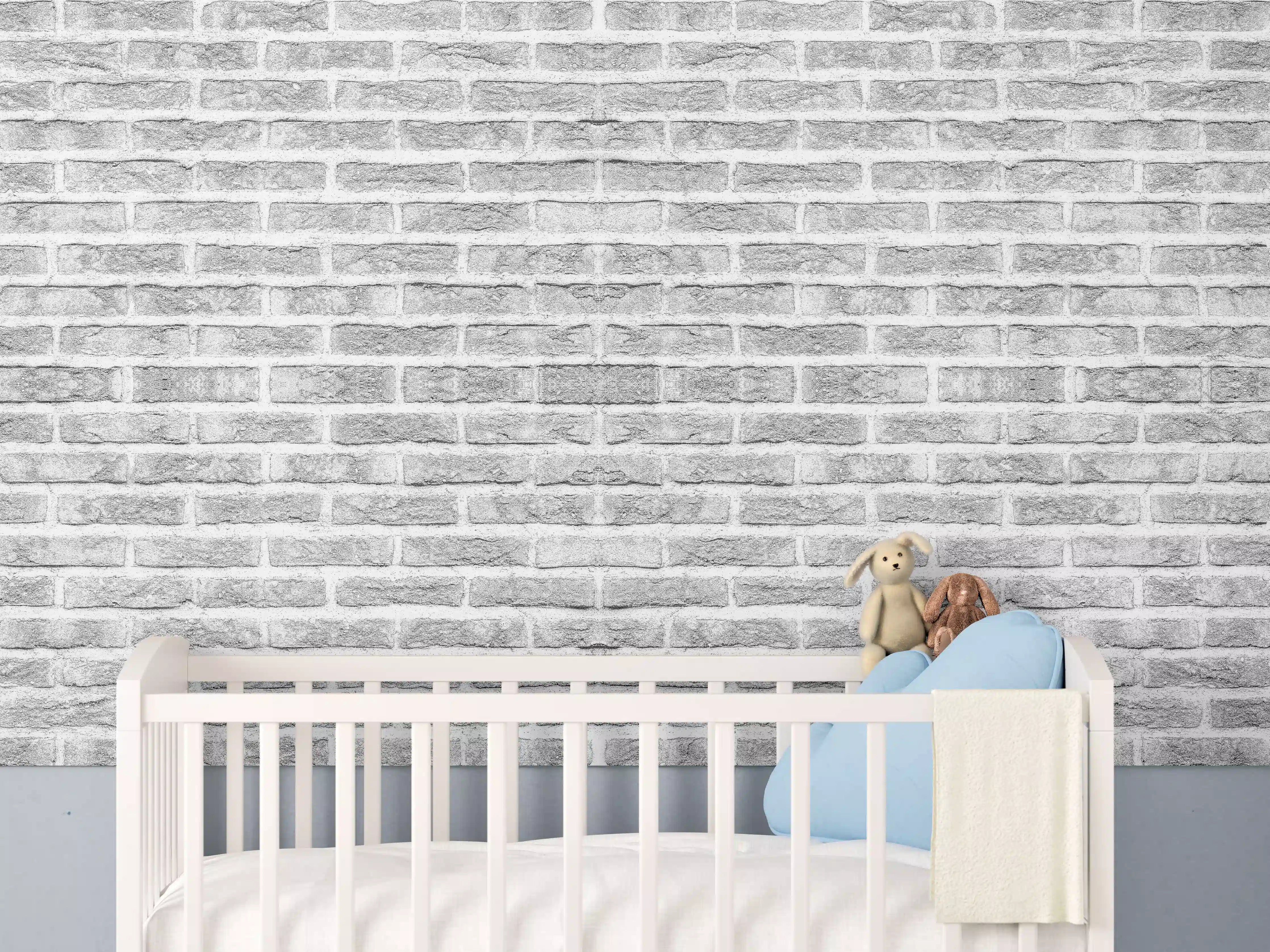 Babyzimmer Wandgestaltung - Graue alte Ziegelwand