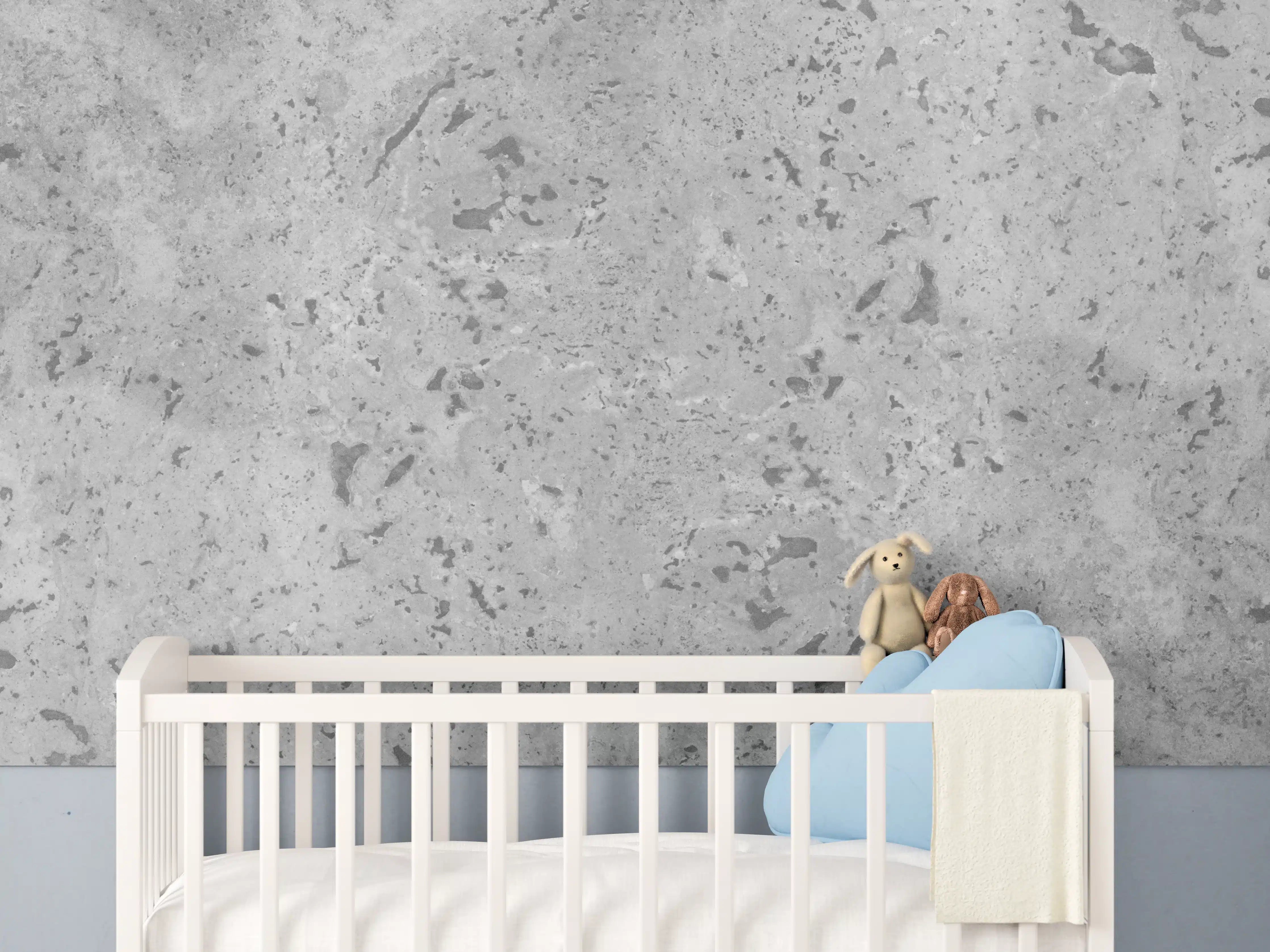 Babyzimmer Wandgestaltung - Grauer Beton