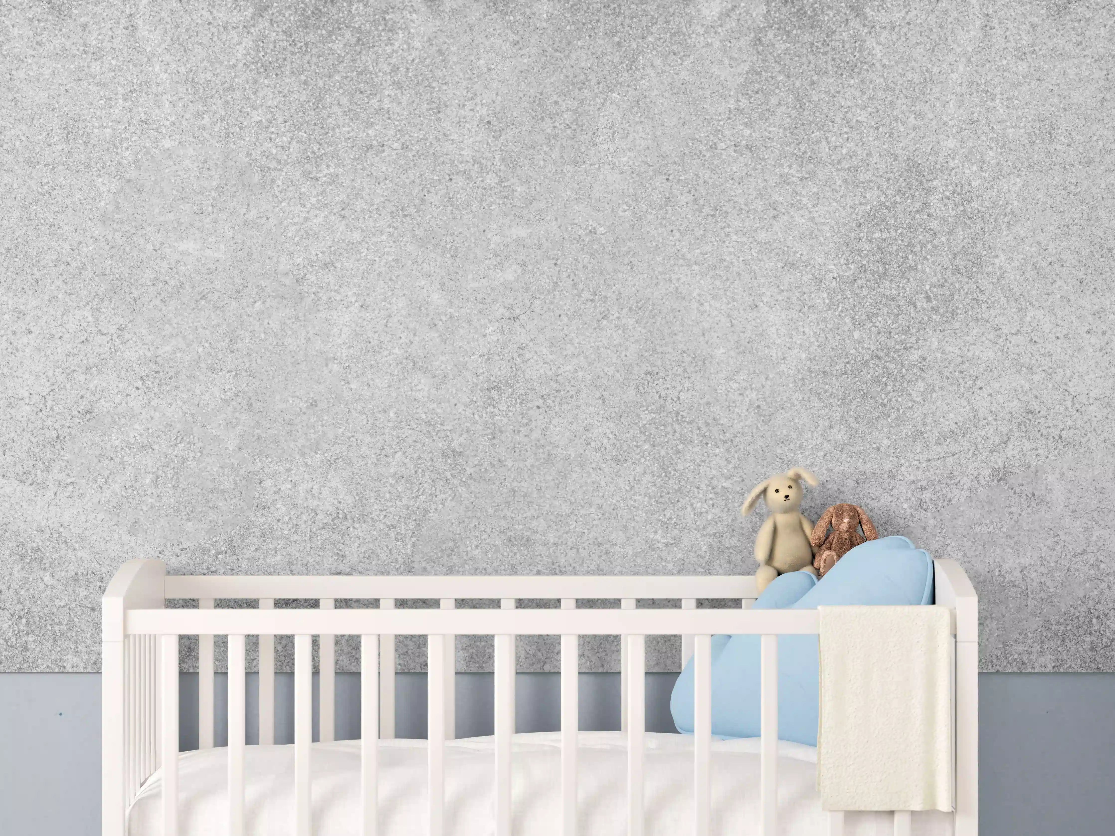 Babyzimmer Wandgestaltung - Grauer Kalkstein