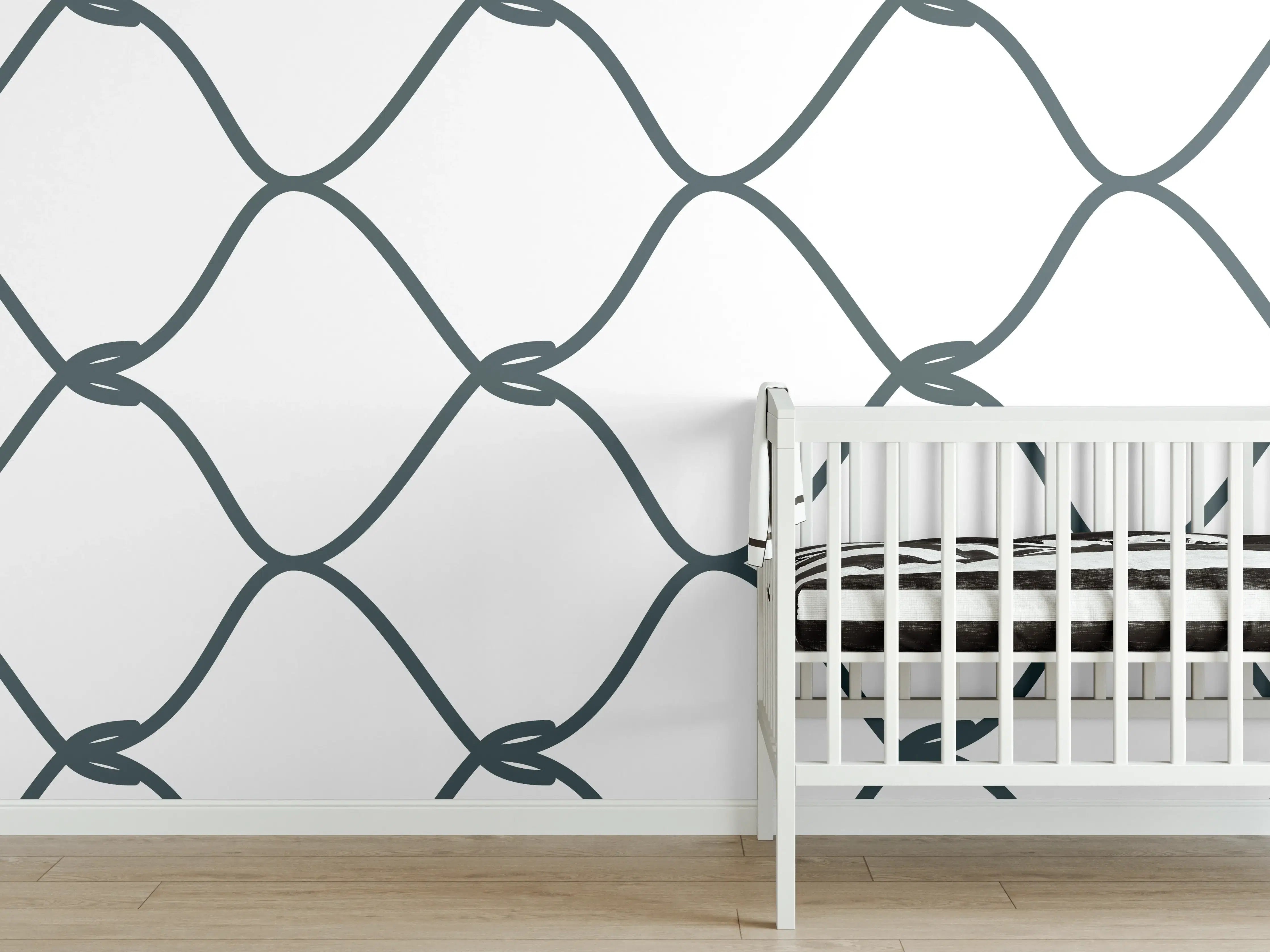 Babyzimmer Wandgestaltung - Grauer Maschendrahtzaun