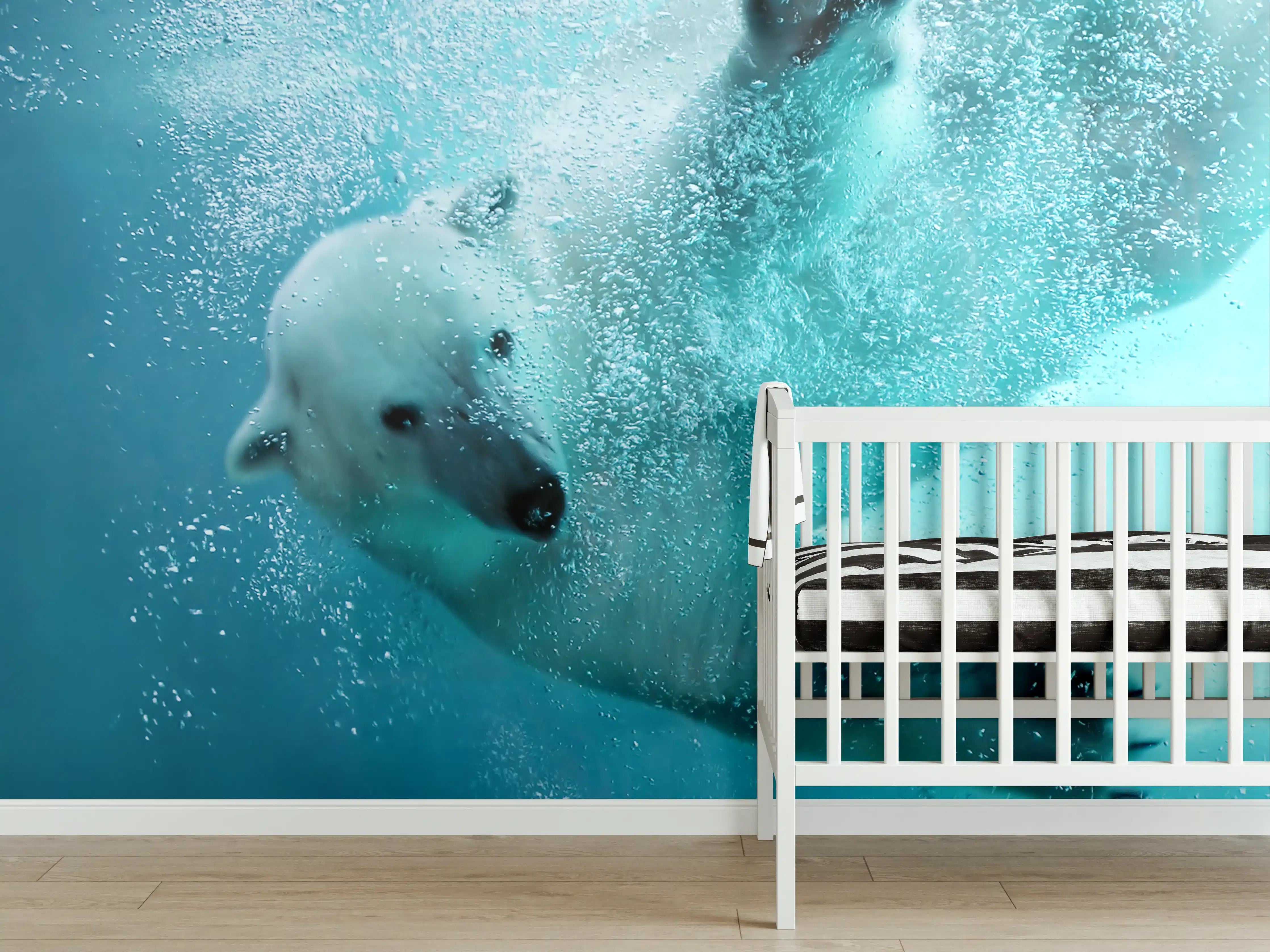 Babyzimmer Wandgestaltung - Grauer Schatten im Eis
