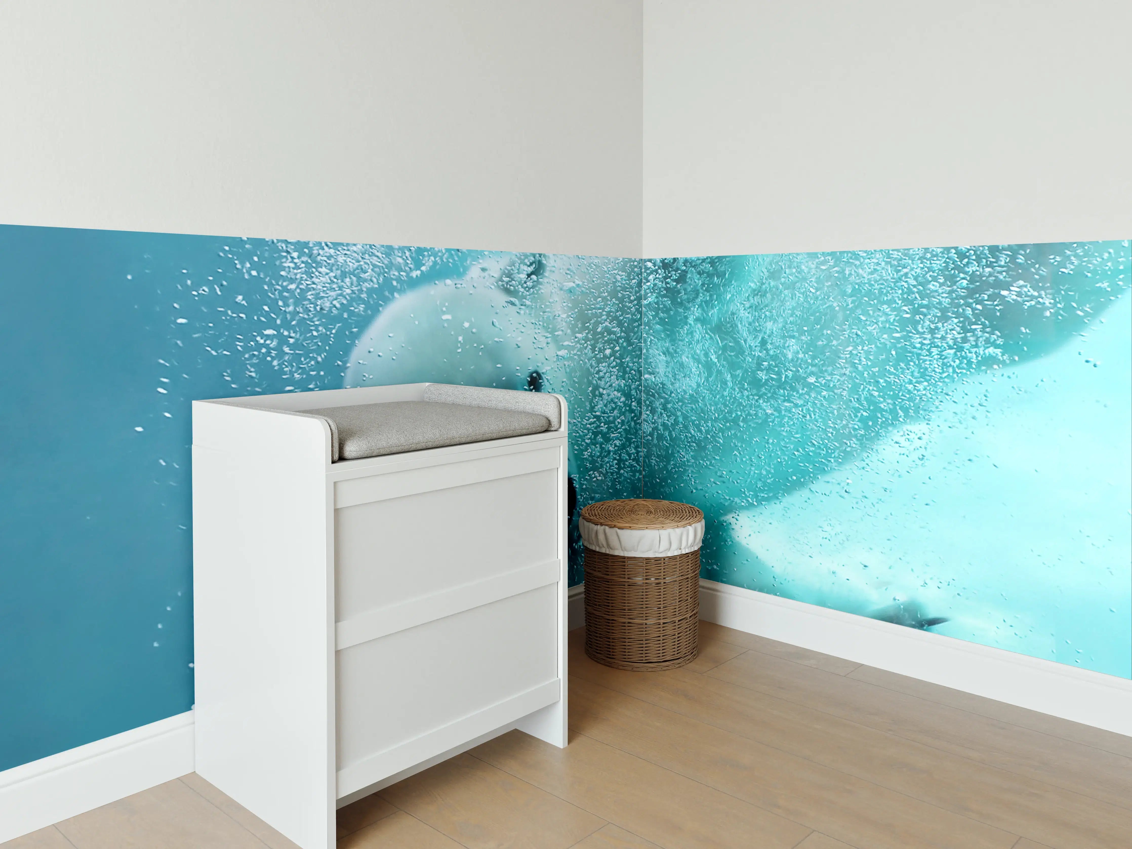 Babyzimmer Wandgestaltung - Grauer Schatten im Eis