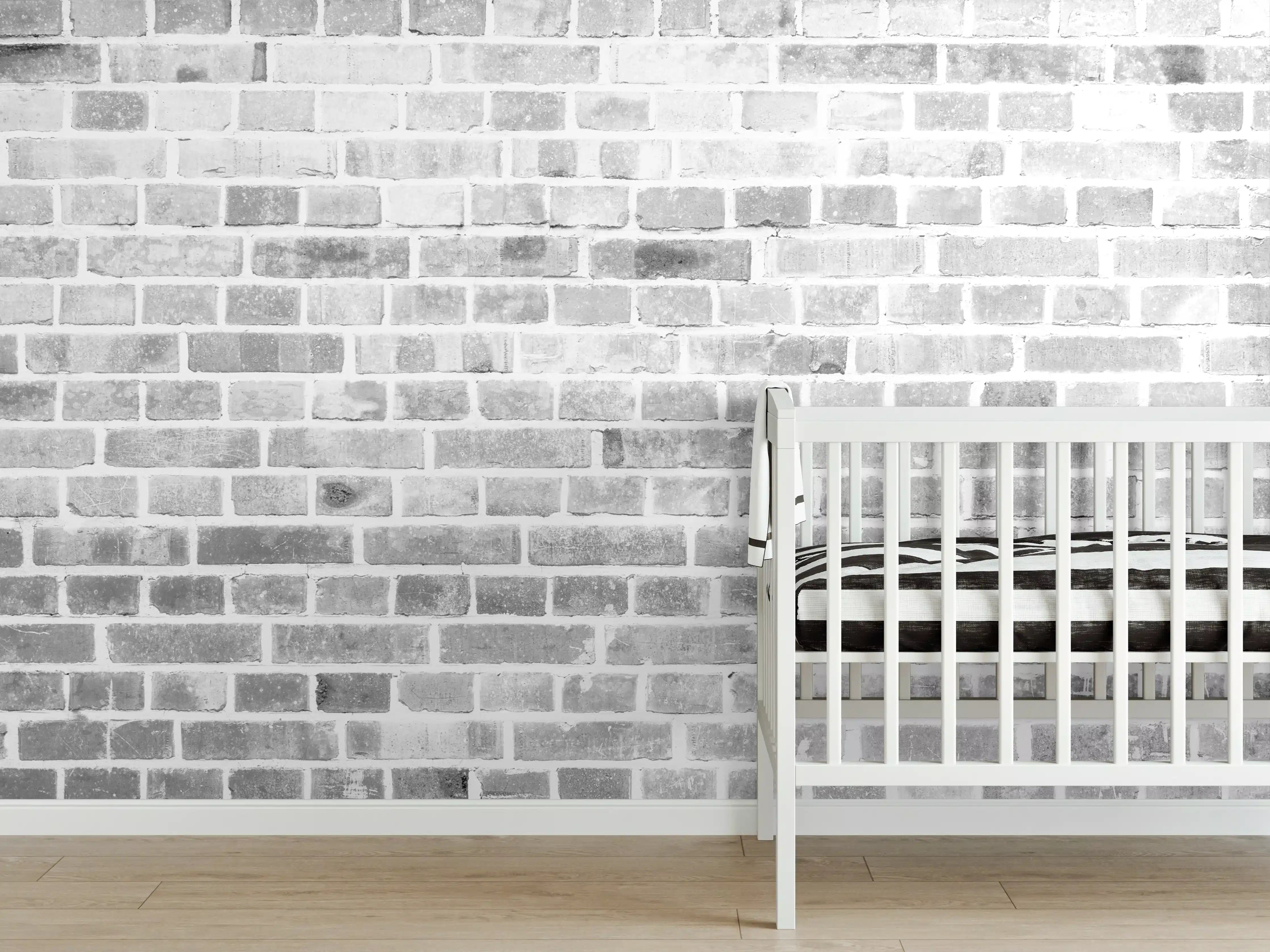 Babyzimmer Wandgestaltung - Grauer Ziegelmauer-Textur