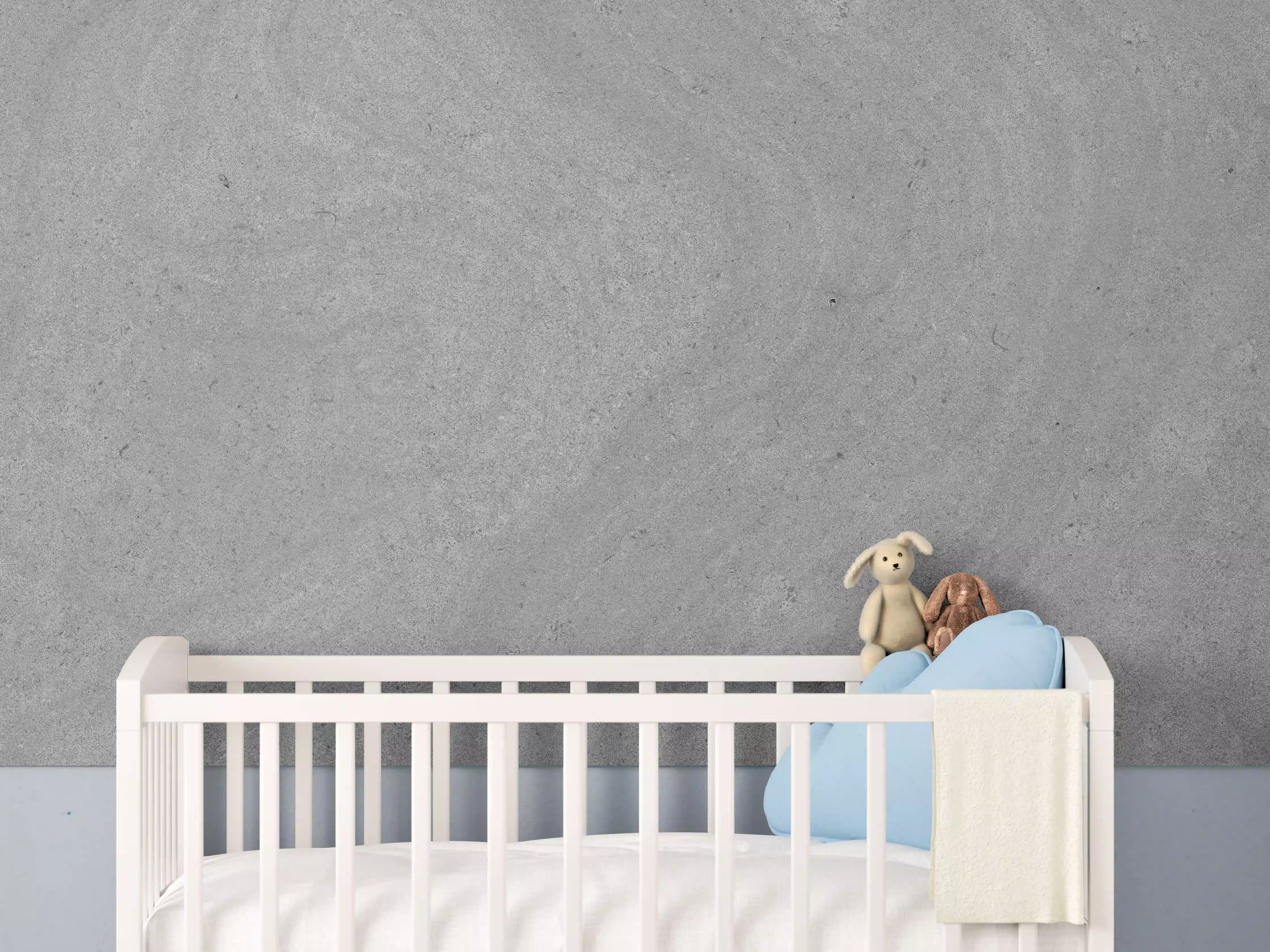 Babyzimmer Wandgestaltung - Grauer krauser Marmor