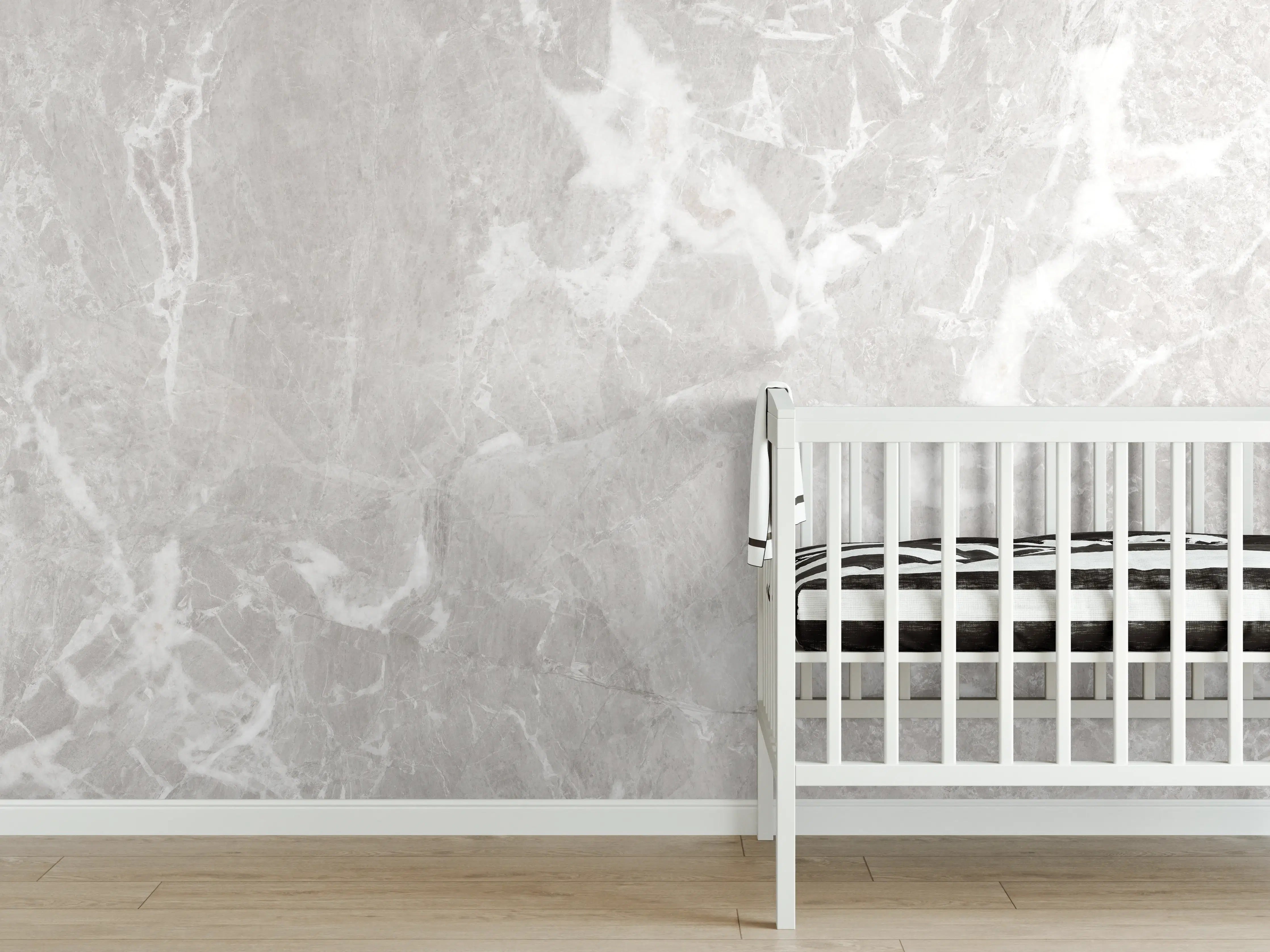 Babyzimmer Wandgestaltung - Graues Fliesen Muster