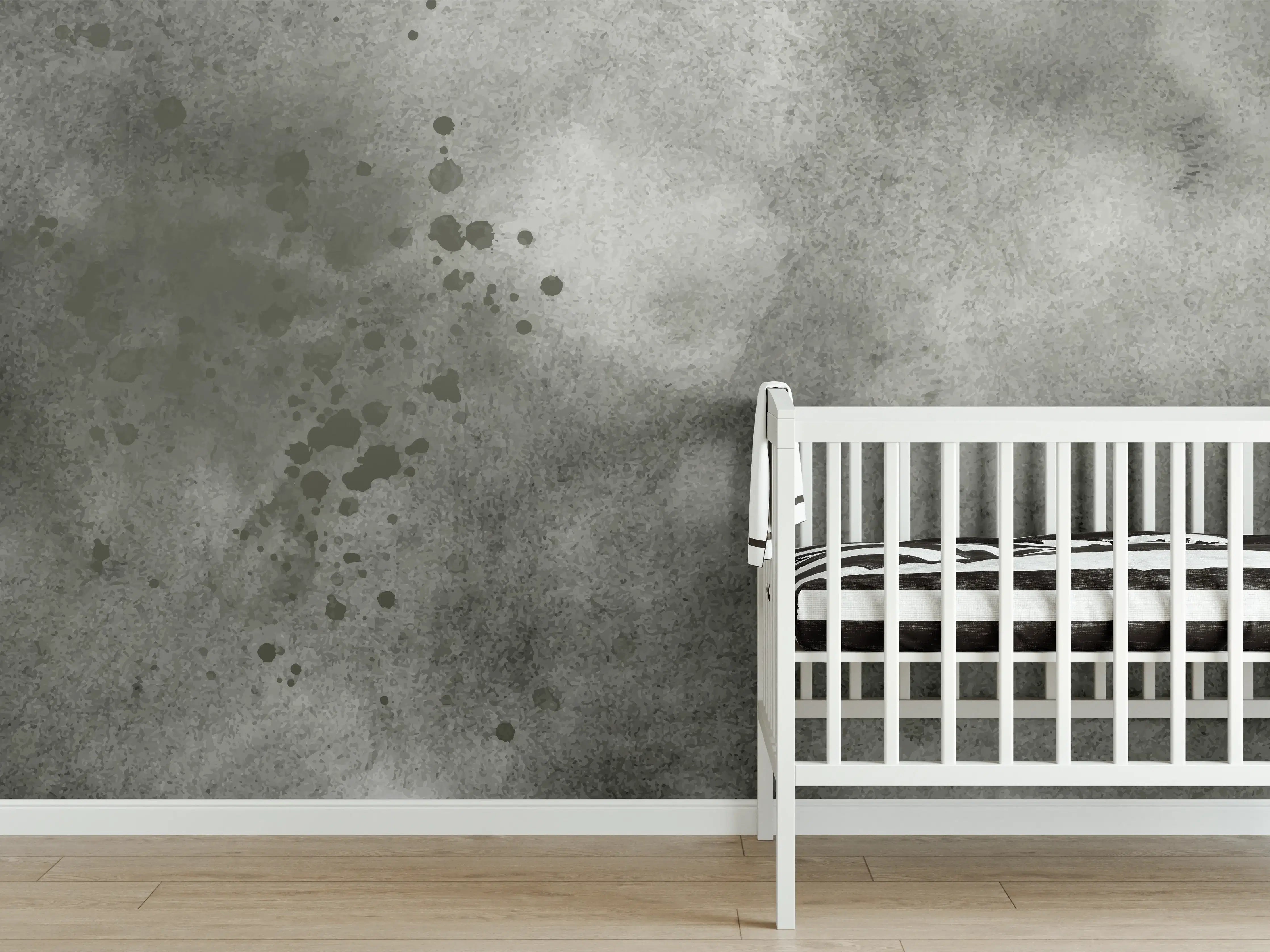 Babyzimmer Wandgestaltung - Grauschattierter Aquarellhintergrund