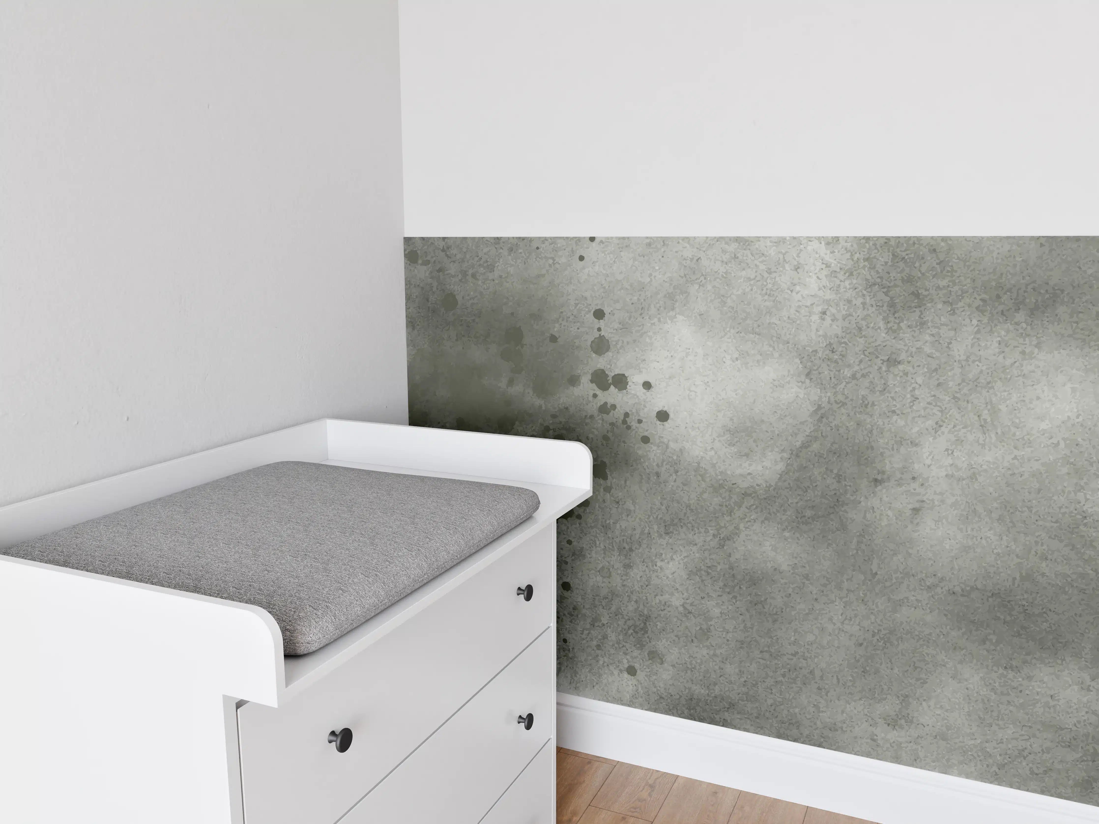 Babyzimmer Wandgestaltung - Grauschattierter Aquarellhintergrund