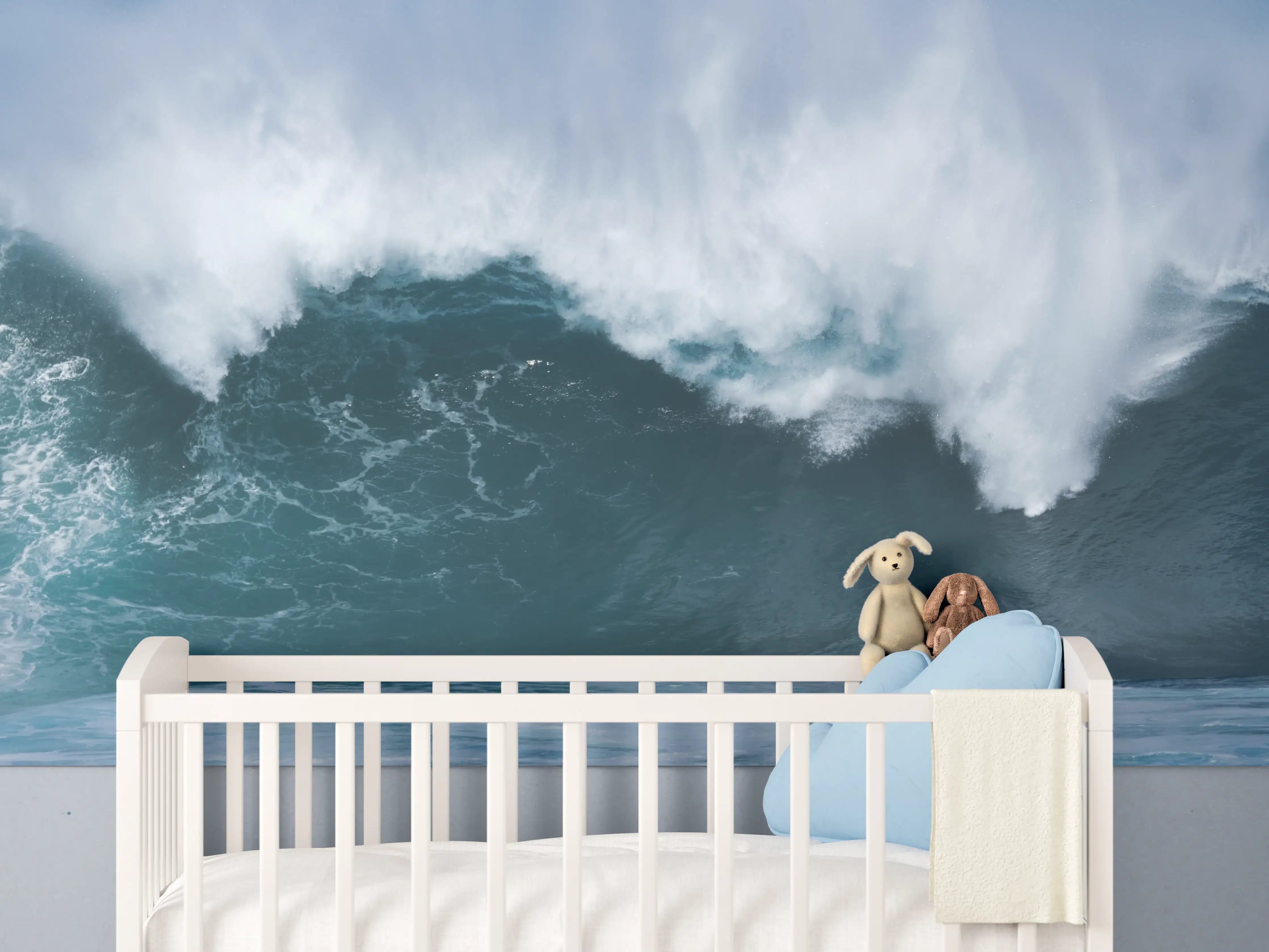 Babyzimmer Wandgestaltung - Große Welle im Ozean