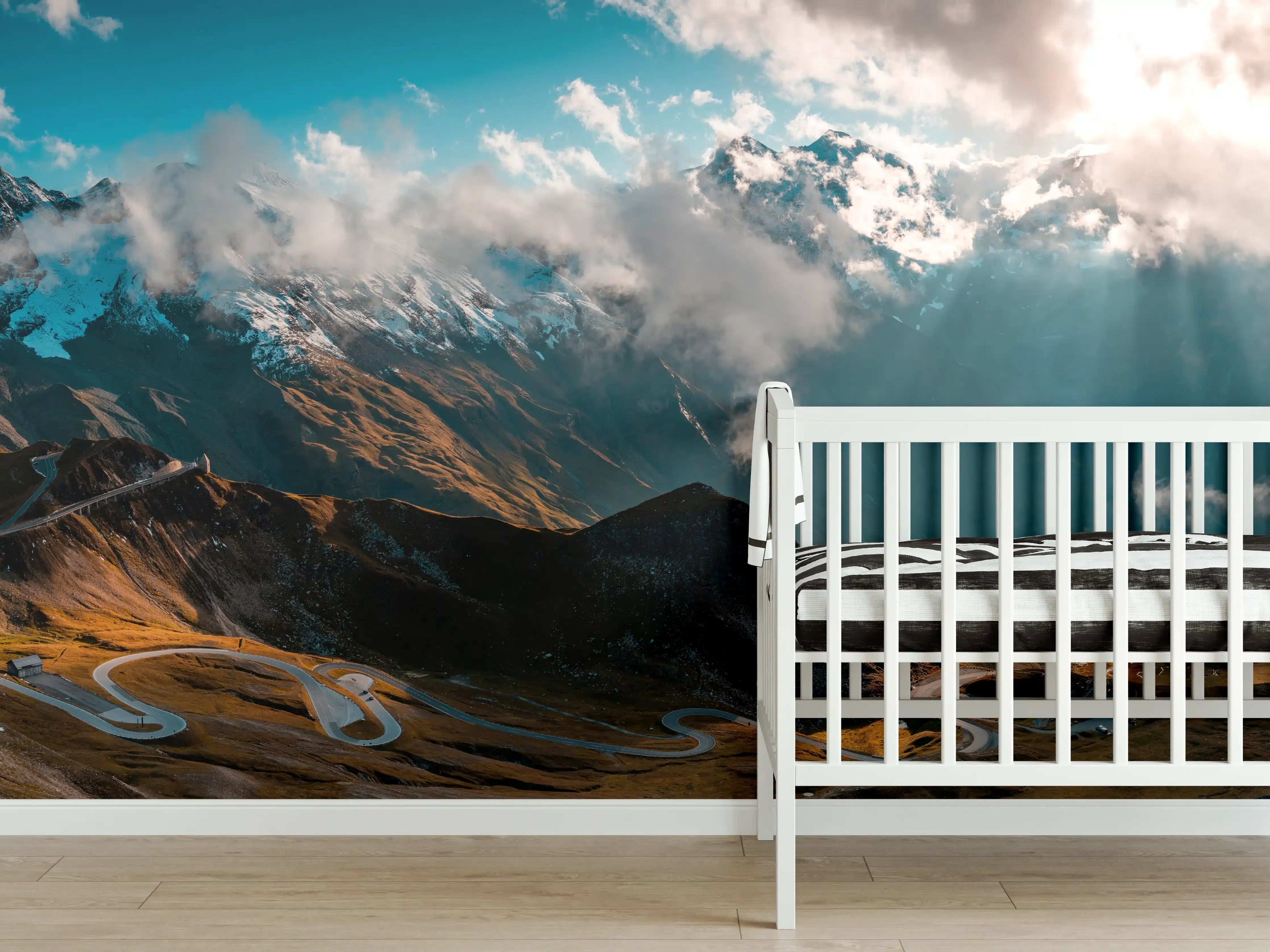 Babyzimmer Wandgestaltung - Großglockner Alpenstraße in Österreich